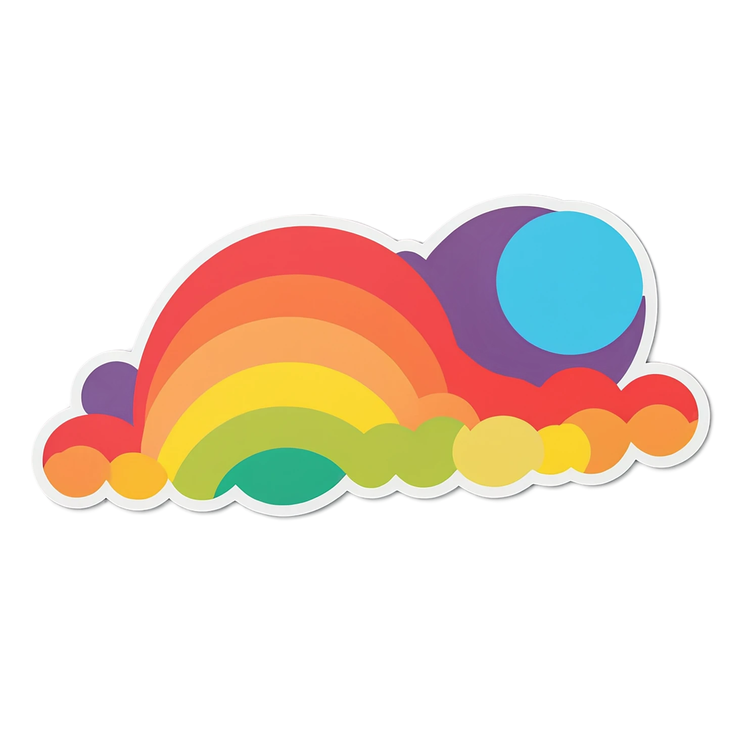 Rainbow cute sticker isolated on transparent background #21586