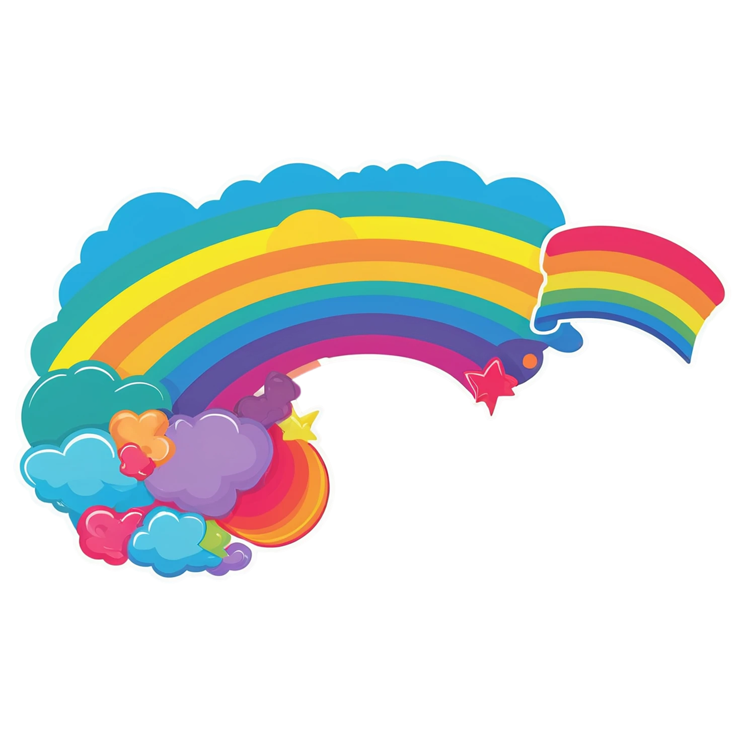 Rainbow cute sticker isolated on transparent background #21591