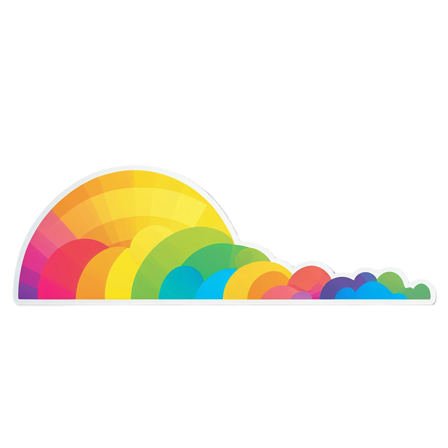 Rainbow cute sticker isolated on transparent background #21593