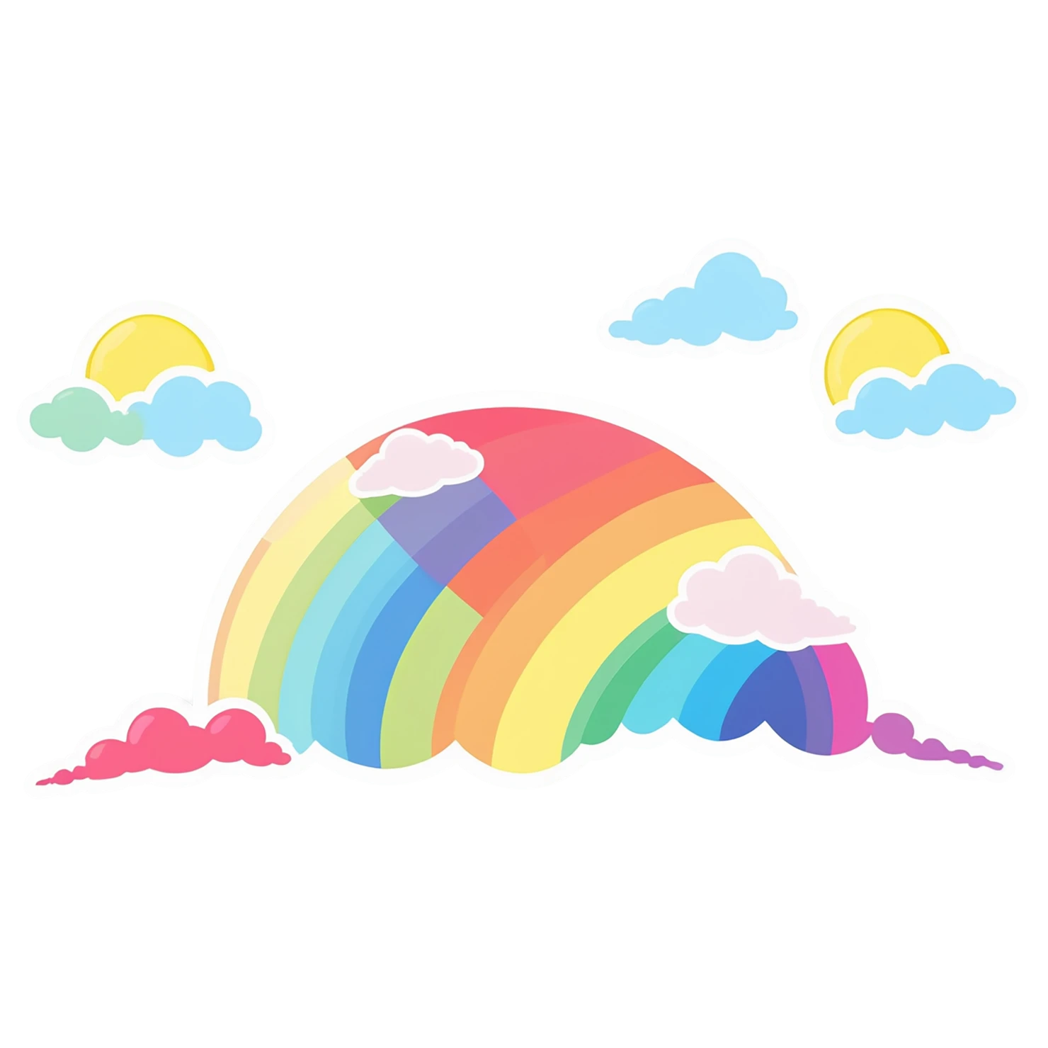 Rainbow cute sticker isolated on transparent background #21596