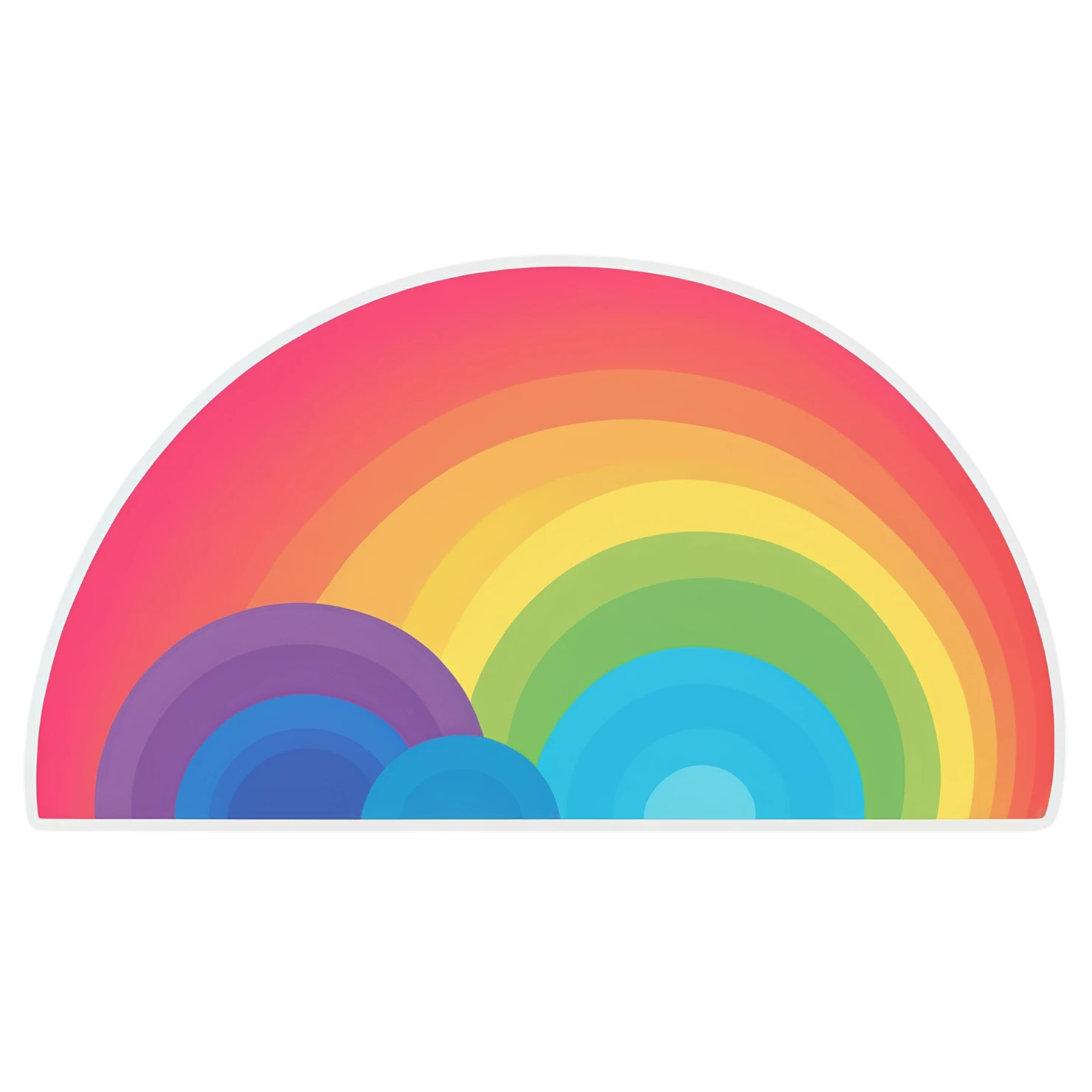 Rainbow cute sticker isolated on transparent background #21597