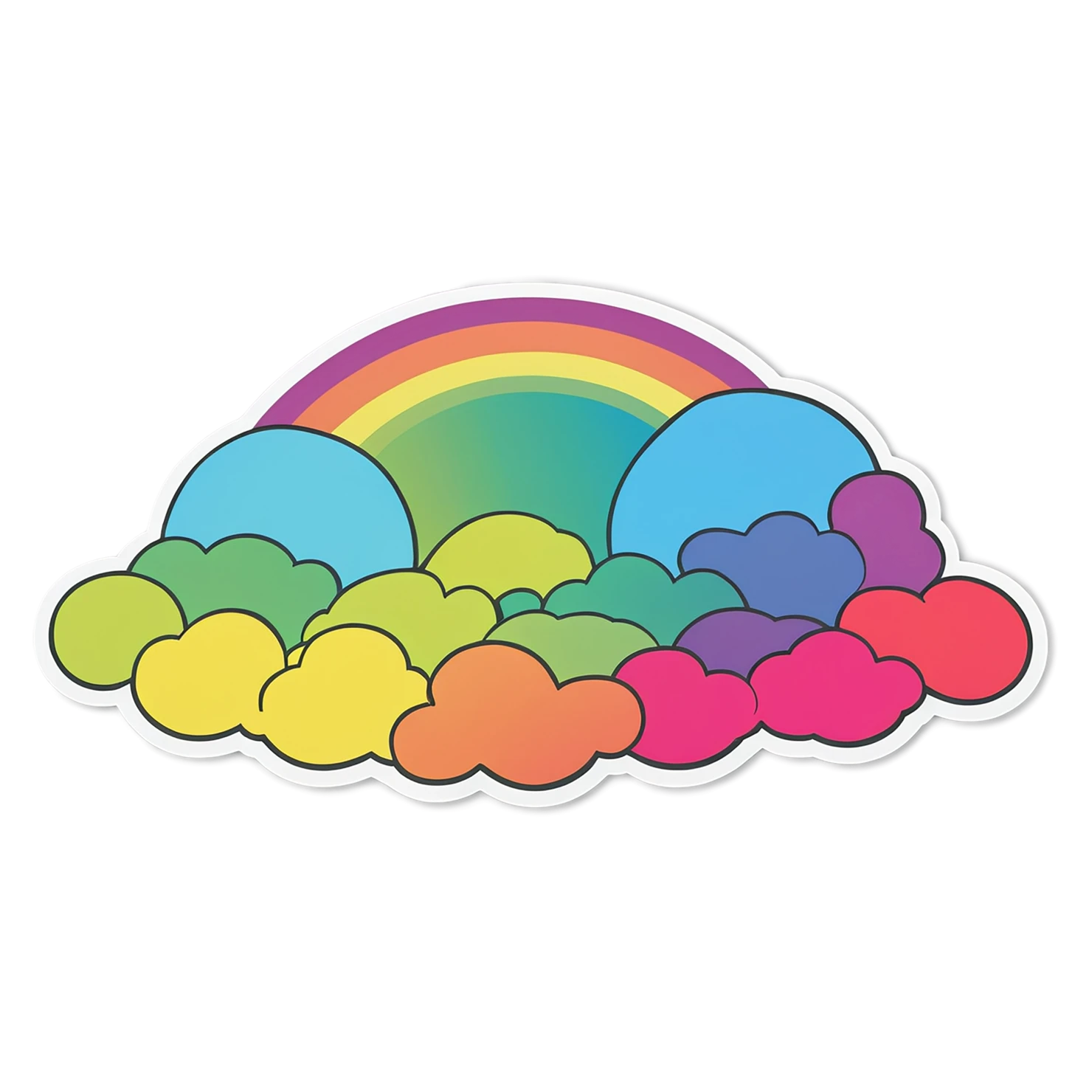 Rainbow cute sticker isolated on transparent background #21599