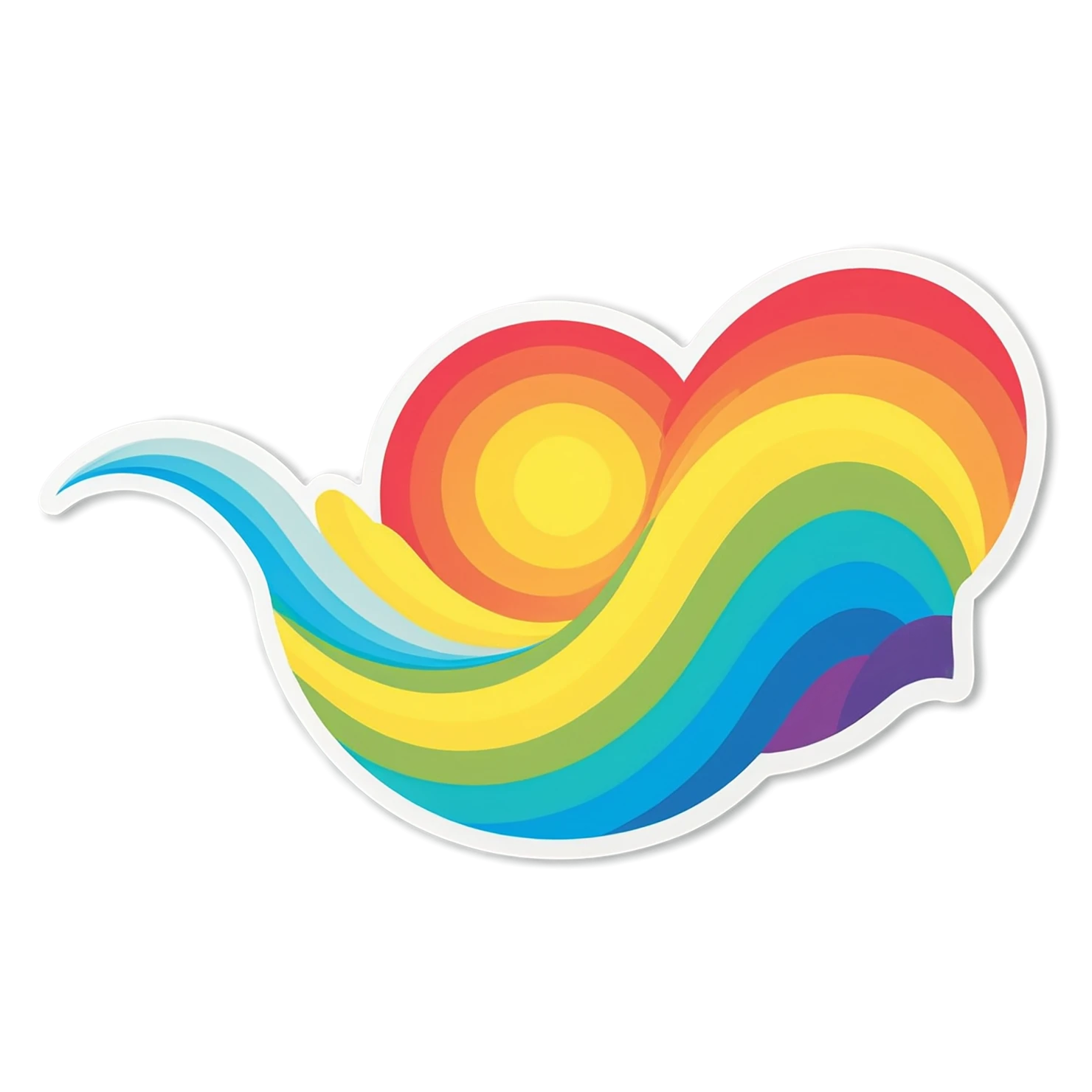 Rainbow cute sticker isolated on transparent background #21601