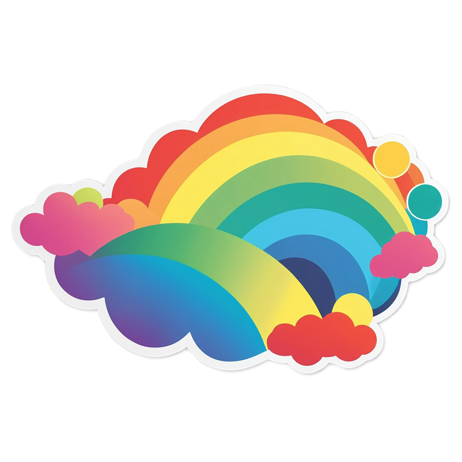 Rainbow cute sticker isolated on transparent background #21603