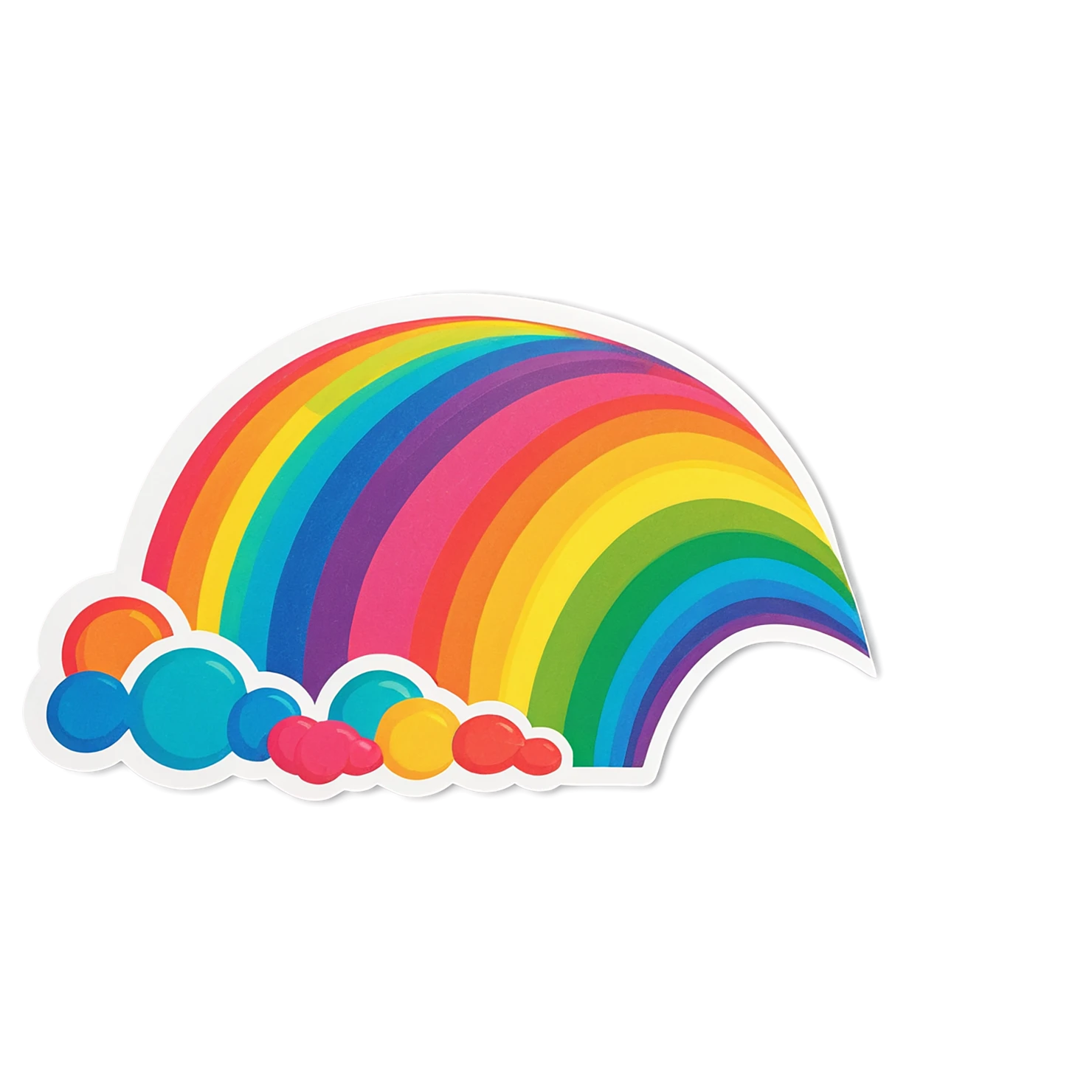Rainbow cute sticker isolated on transparent background #21605