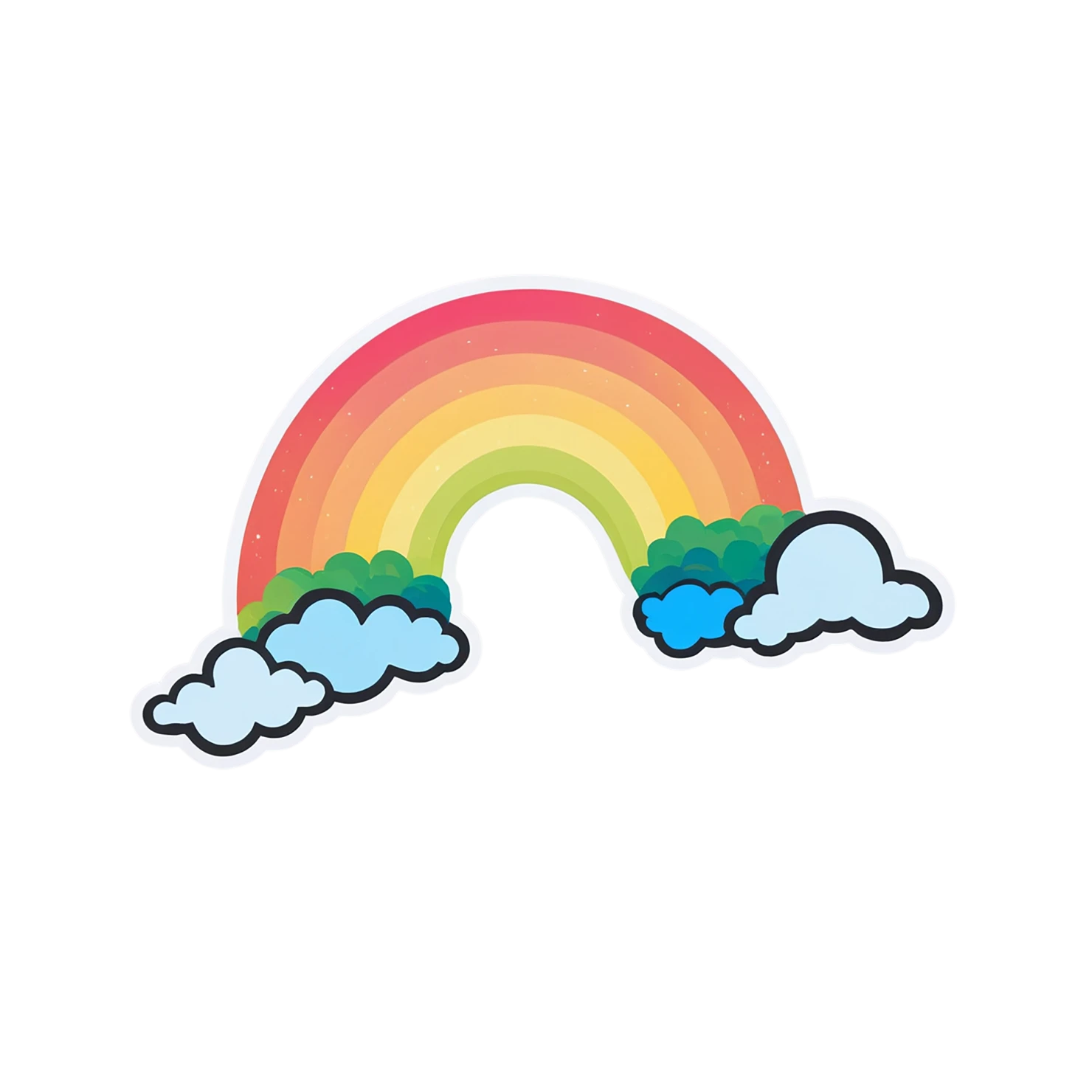 Rainbow cute sticker isolated on transparent background #21606