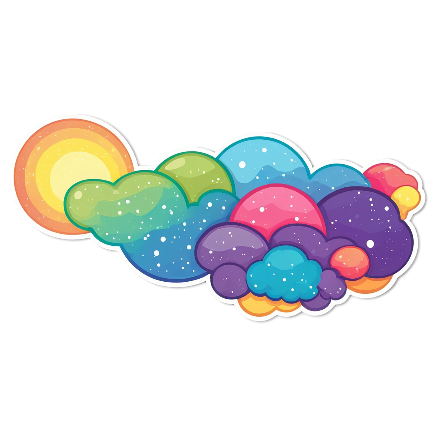 Rainbow cute sticker isolated on transparent background #21607