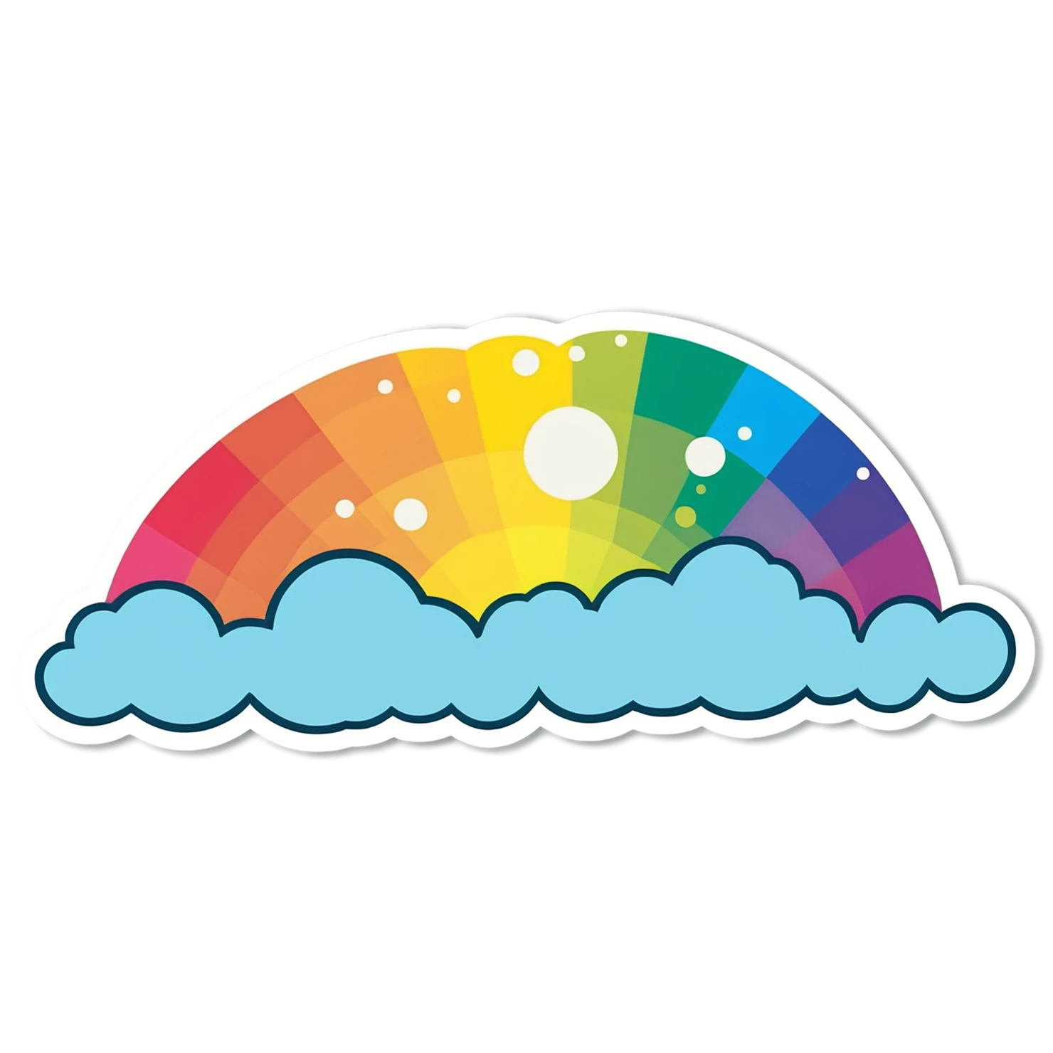 Rainbow cute sticker isolated on transparent background #21608