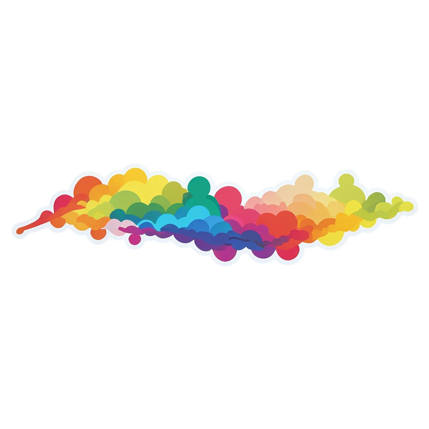 Rainbow cute sticker isolated on transparent background #21609