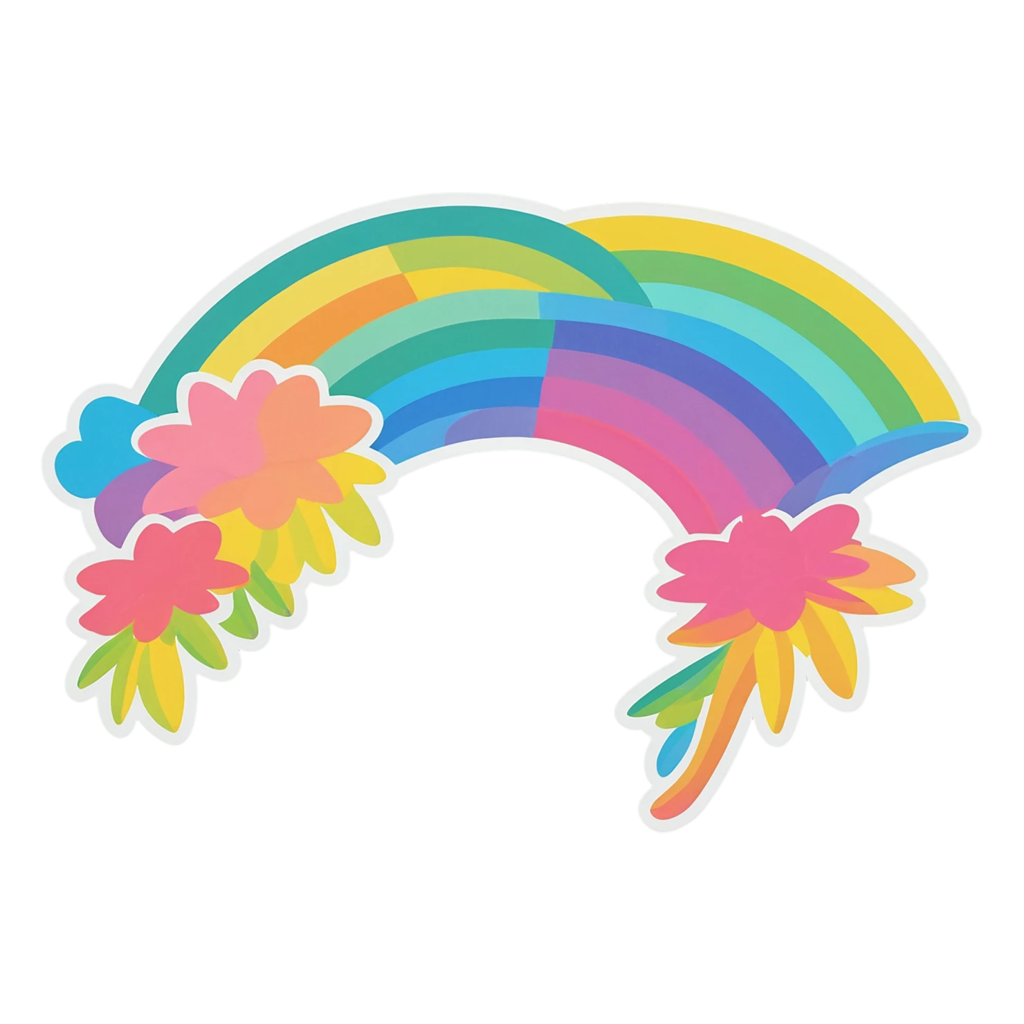 Rainbow cute sticker isolated on transparent background #21610
