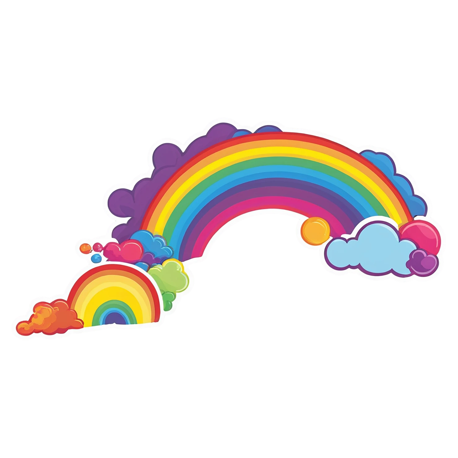 Rainbow cute sticker isolated on transparent background #21613