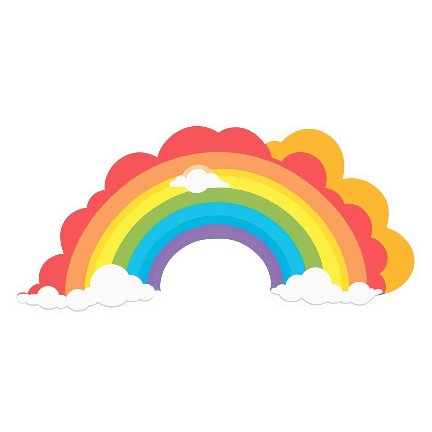 Rainbow cute sticker isolated on transparent background #21614