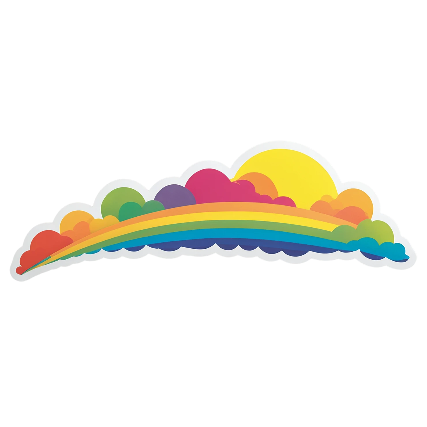 Rainbow cute sticker isolated on transparent background #21615