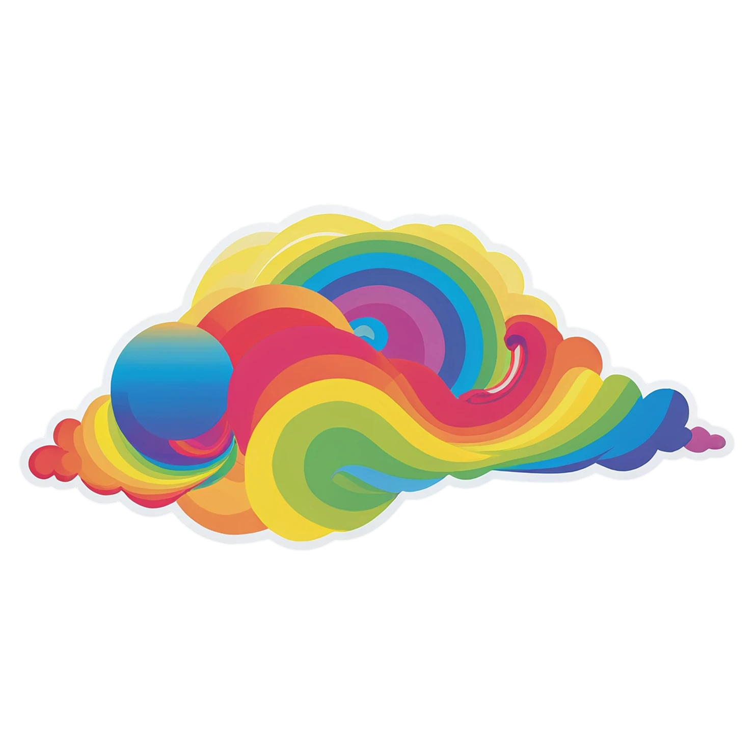 Rainbow cute sticker isolated on transparent background #21616