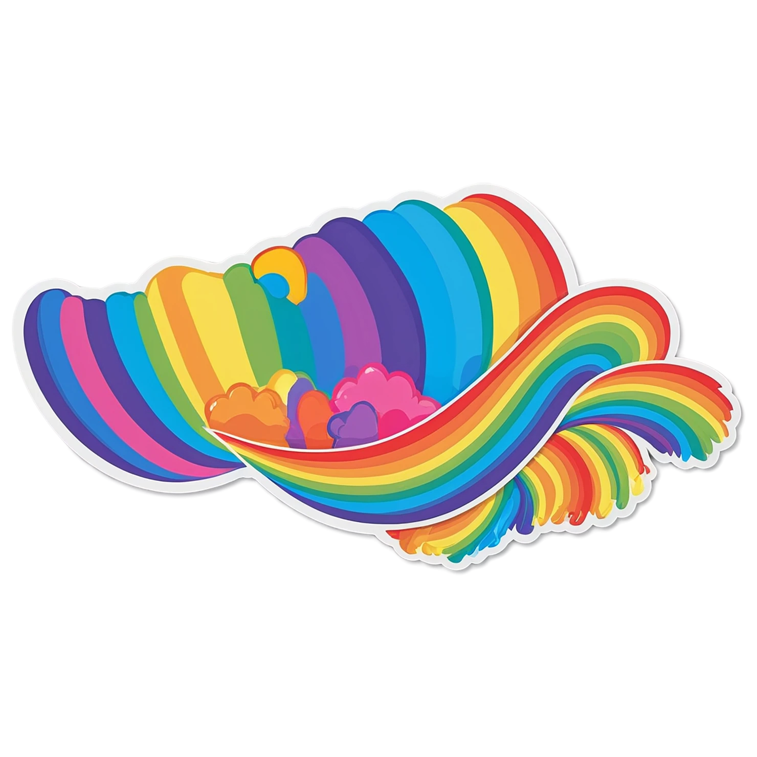 Rainbow cute sticker isolated on transparent background #21618