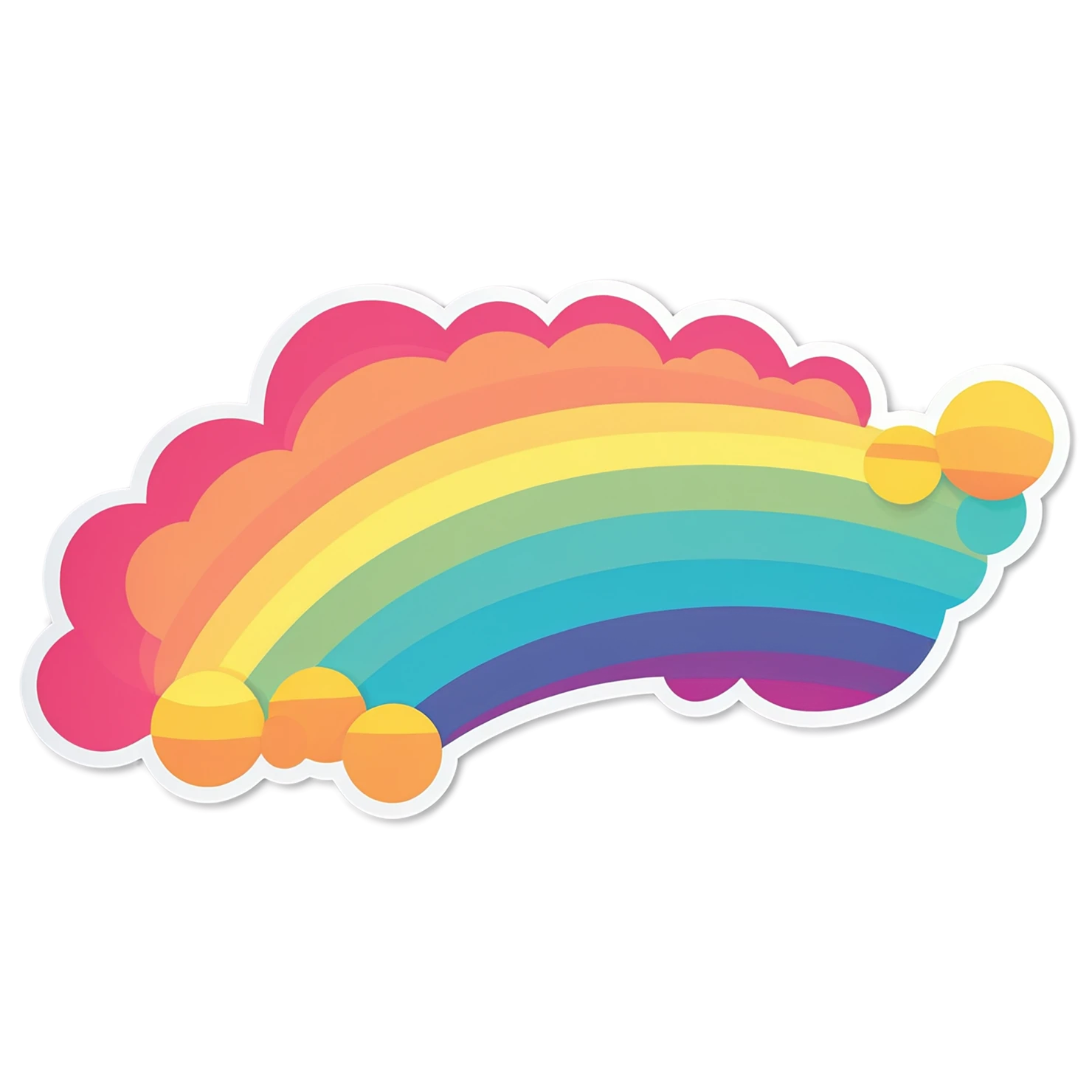 Rainbow cute sticker isolated on transparent background #21621