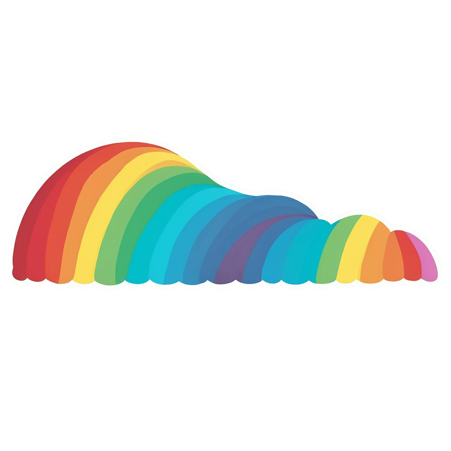 Rainbow cute sticker isolated on transparent background #21622