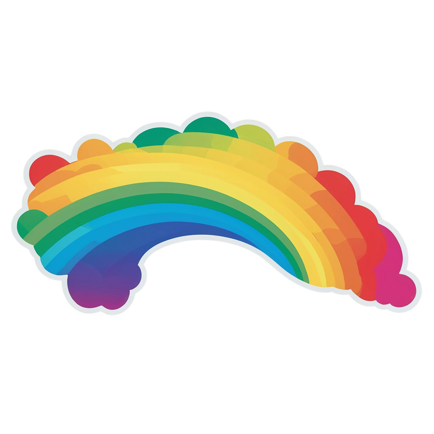 Rainbow cute sticker isolated on transparent background #21625