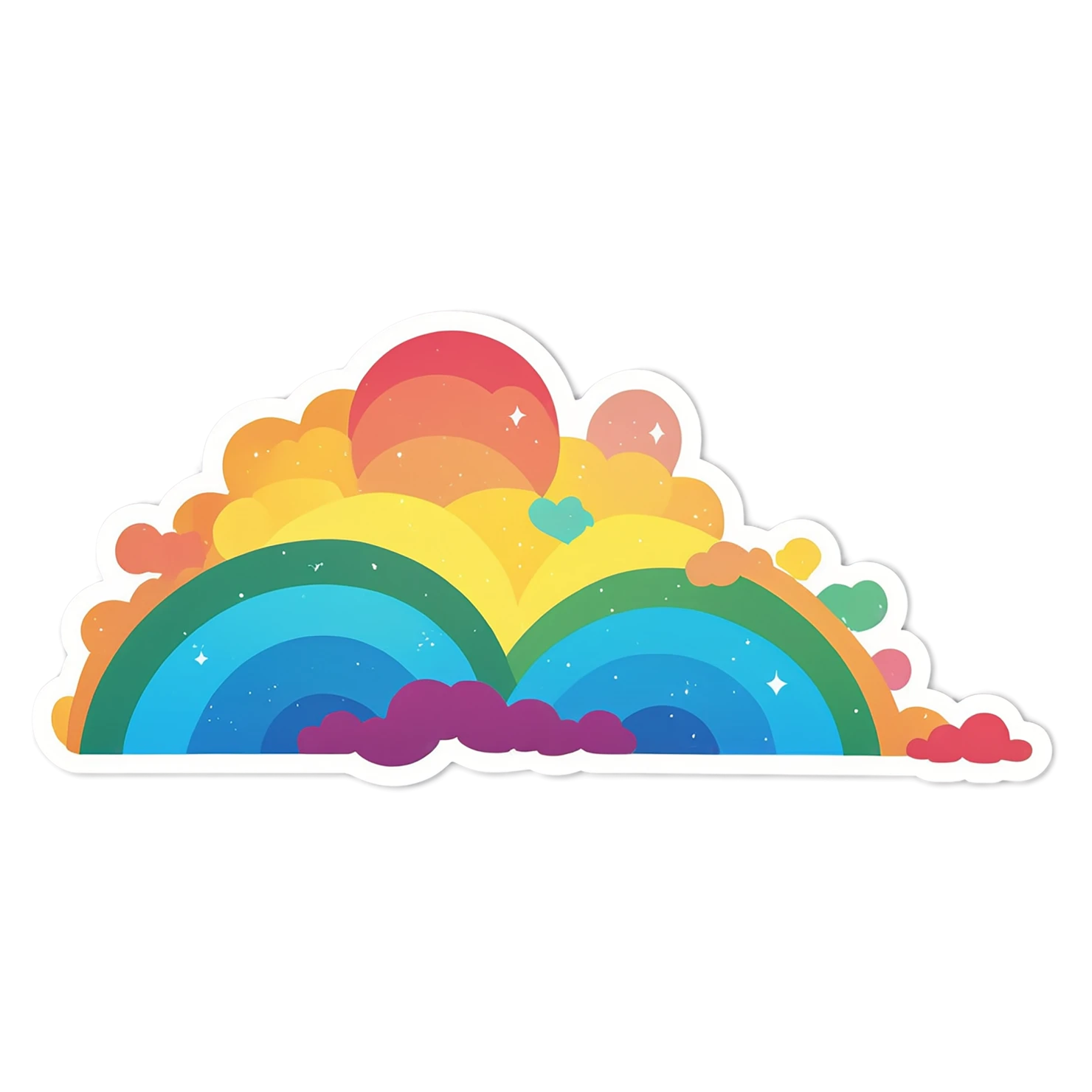 Rainbow cute sticker isolated on transparent background #21626