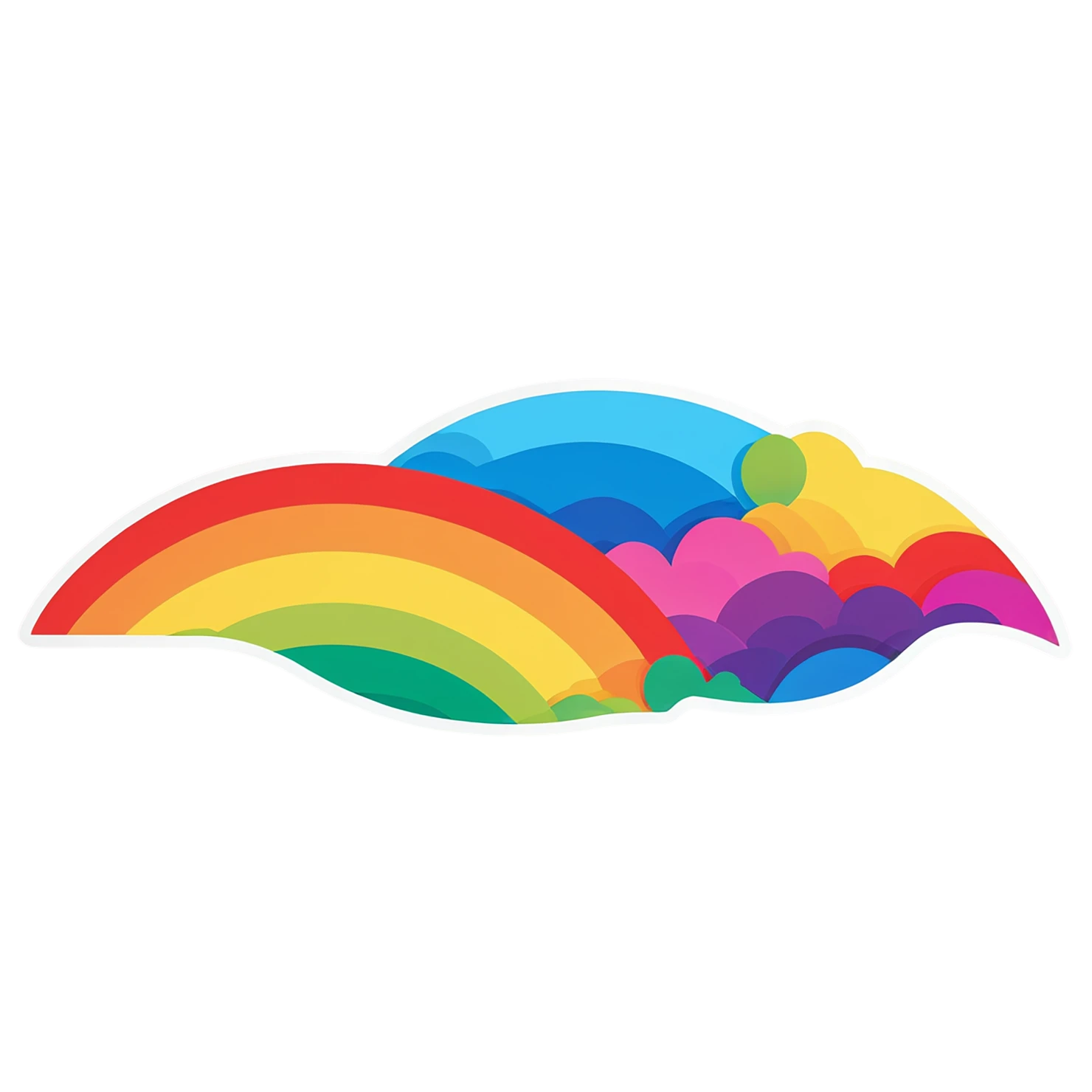 Rainbow cute sticker isolated on transparent background #21637
