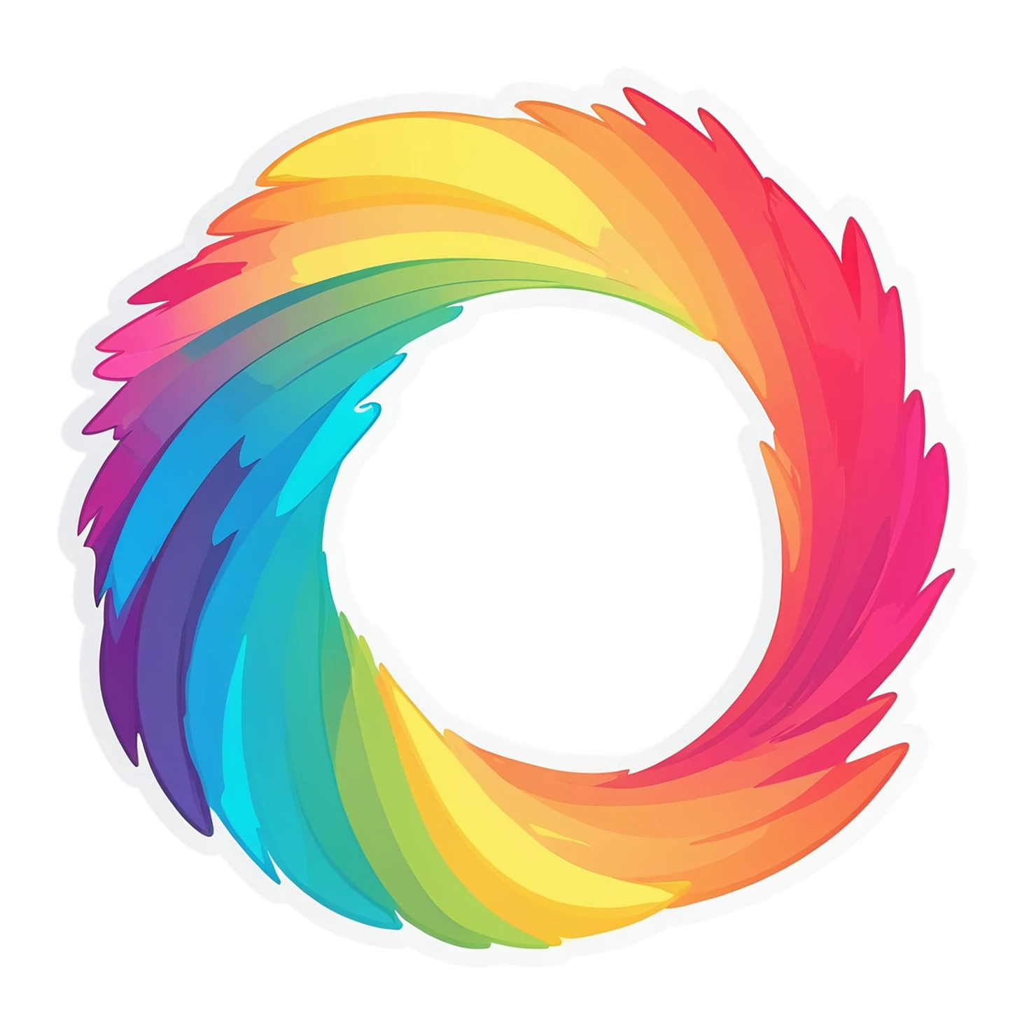 Rainbow cute sticker isolated on transparent background #21638