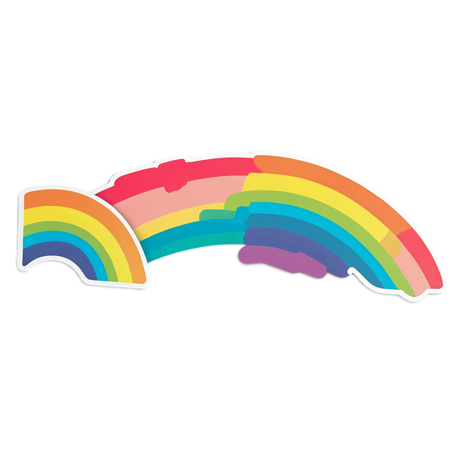 Rainbow cute sticker isolated on transparent background #21640