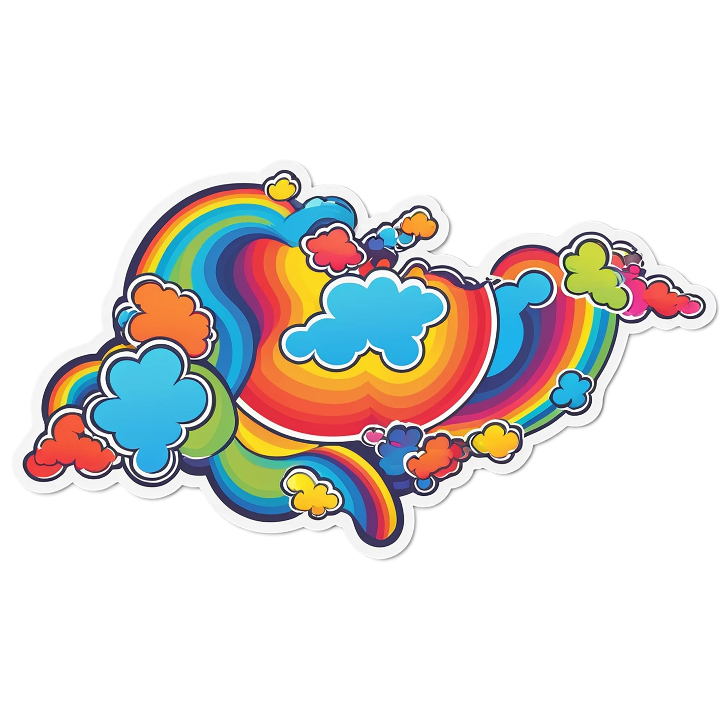 Rainbow cute sticker isolated on transparent background #21641