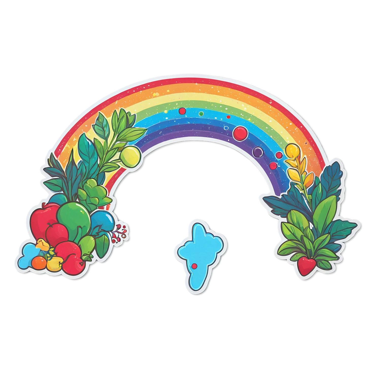 Rainbow cute sticker isolated on transparent background #21647