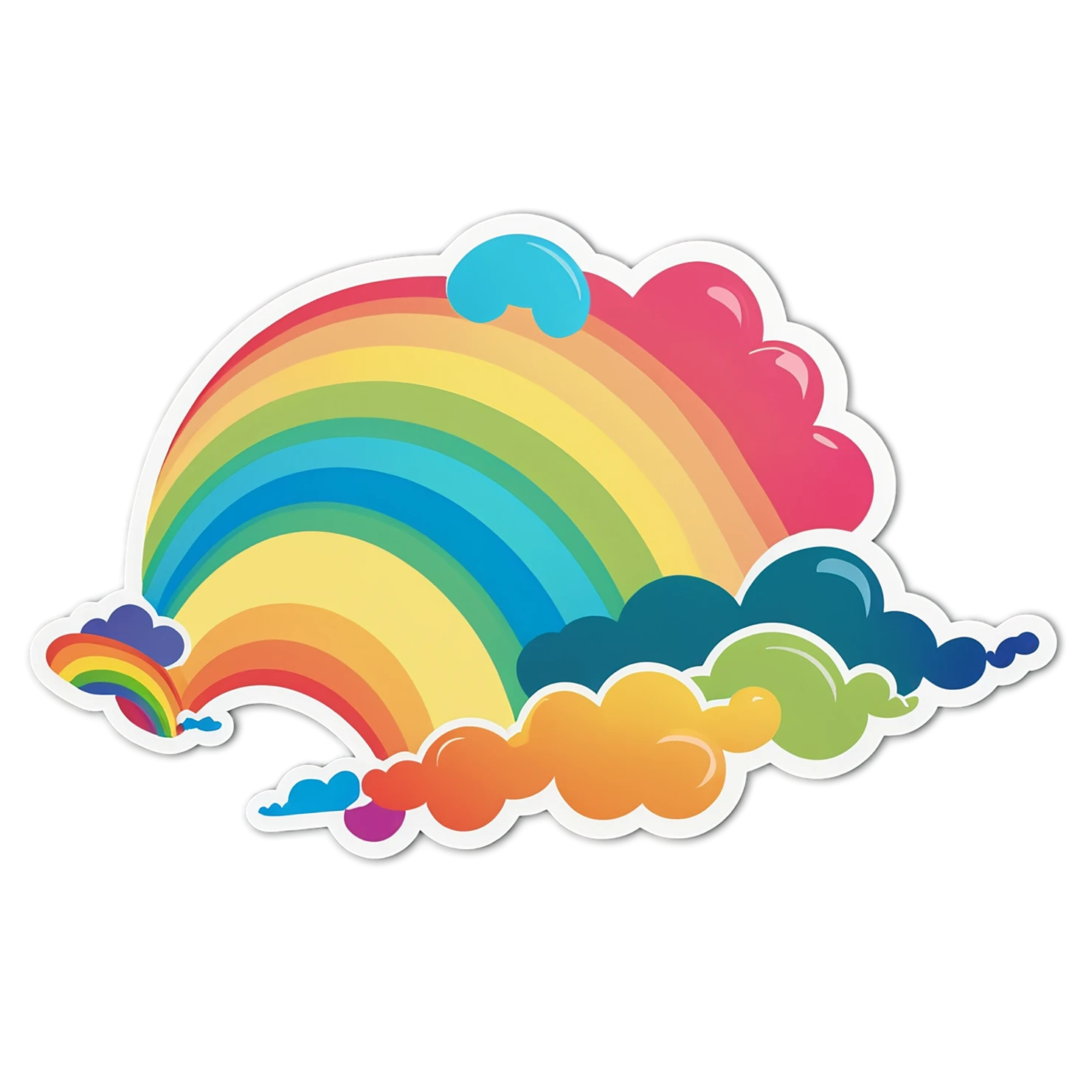 Rainbow cute sticker isolated on transparent background #21648