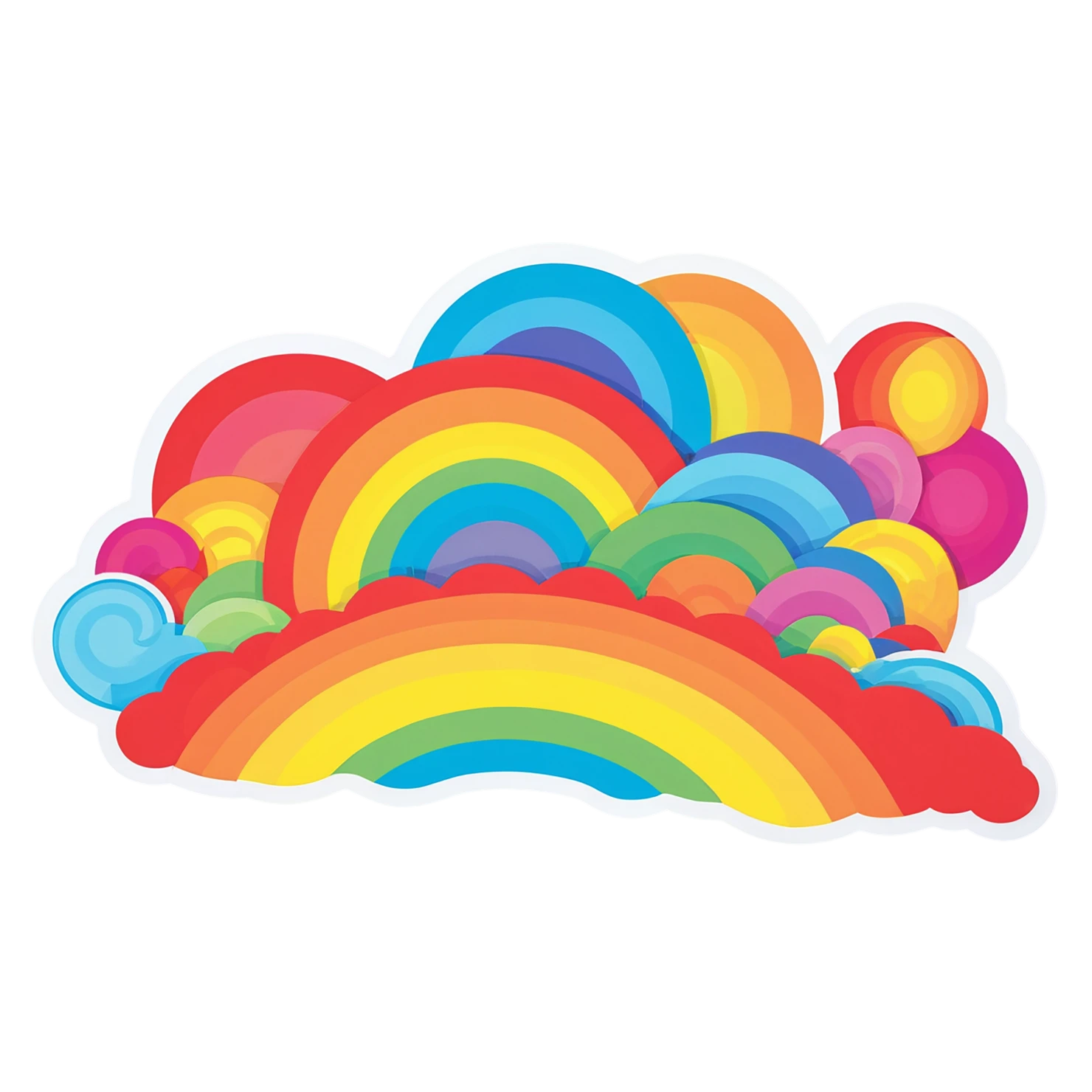 Rainbow cute sticker isolated on transparent background #21650