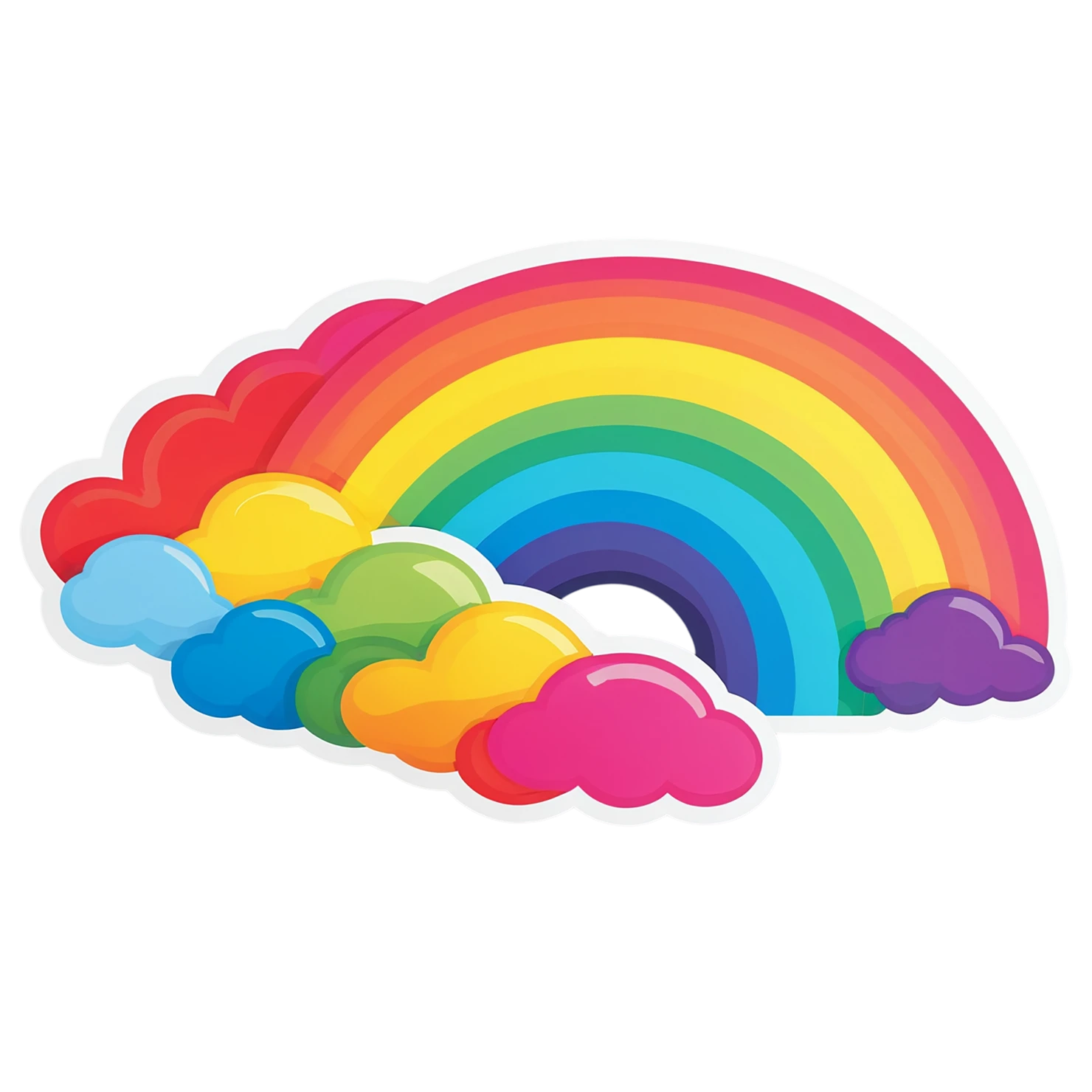 Rainbow cute sticker isolated on transparent background #21653