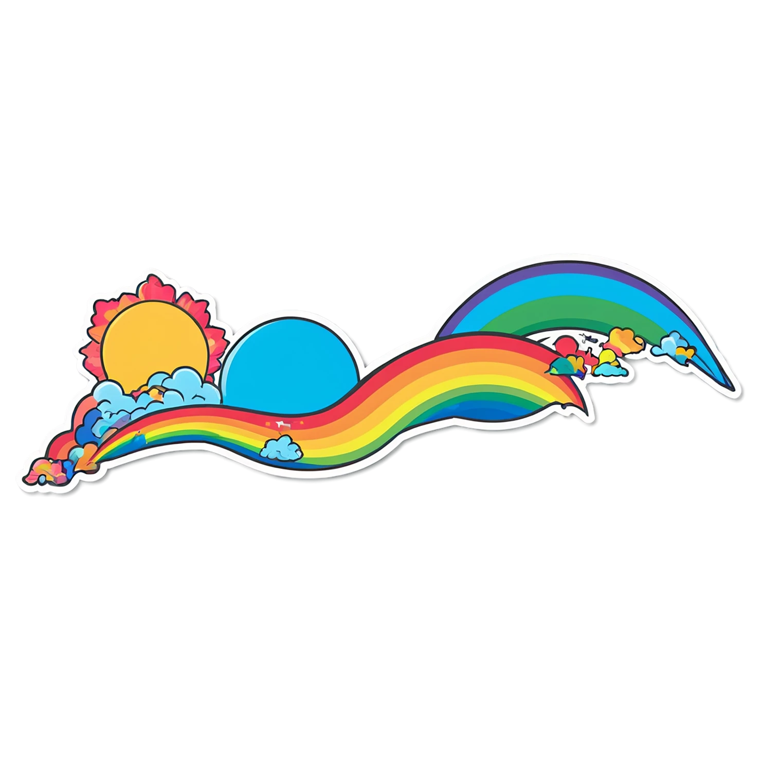 Rainbow cute sticker isolated on transparent background #21654
