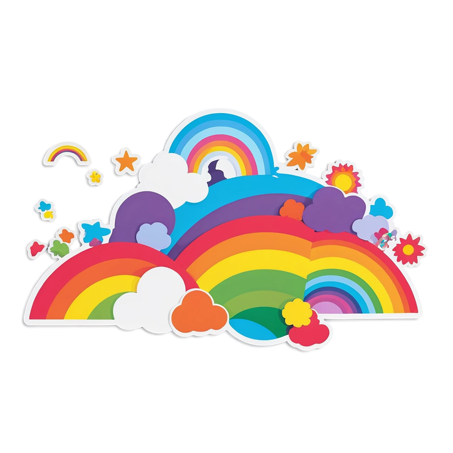 Rainbow cute sticker isolated on transparent background #21655