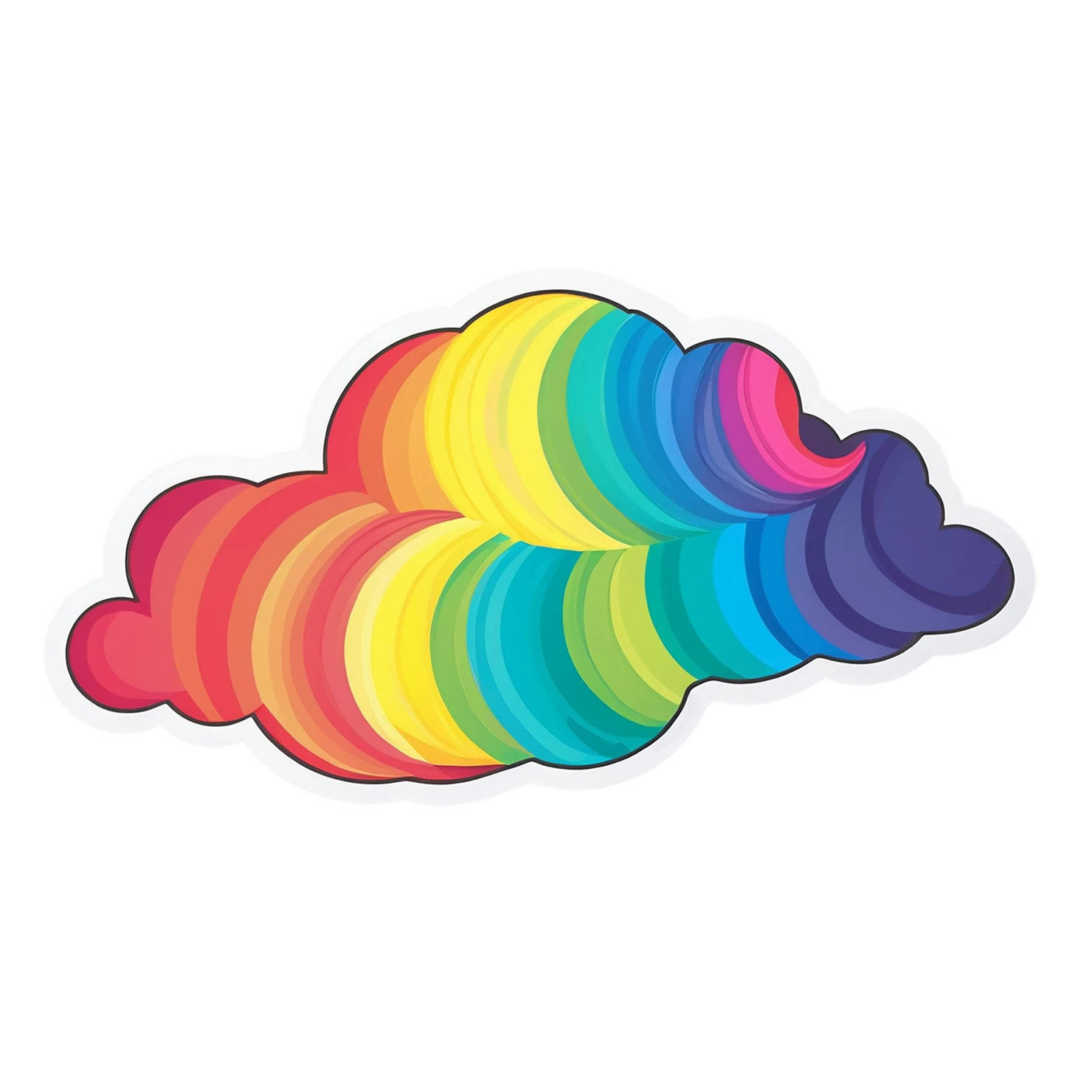 Rainbow cute sticker isolated on transparent background #21656
