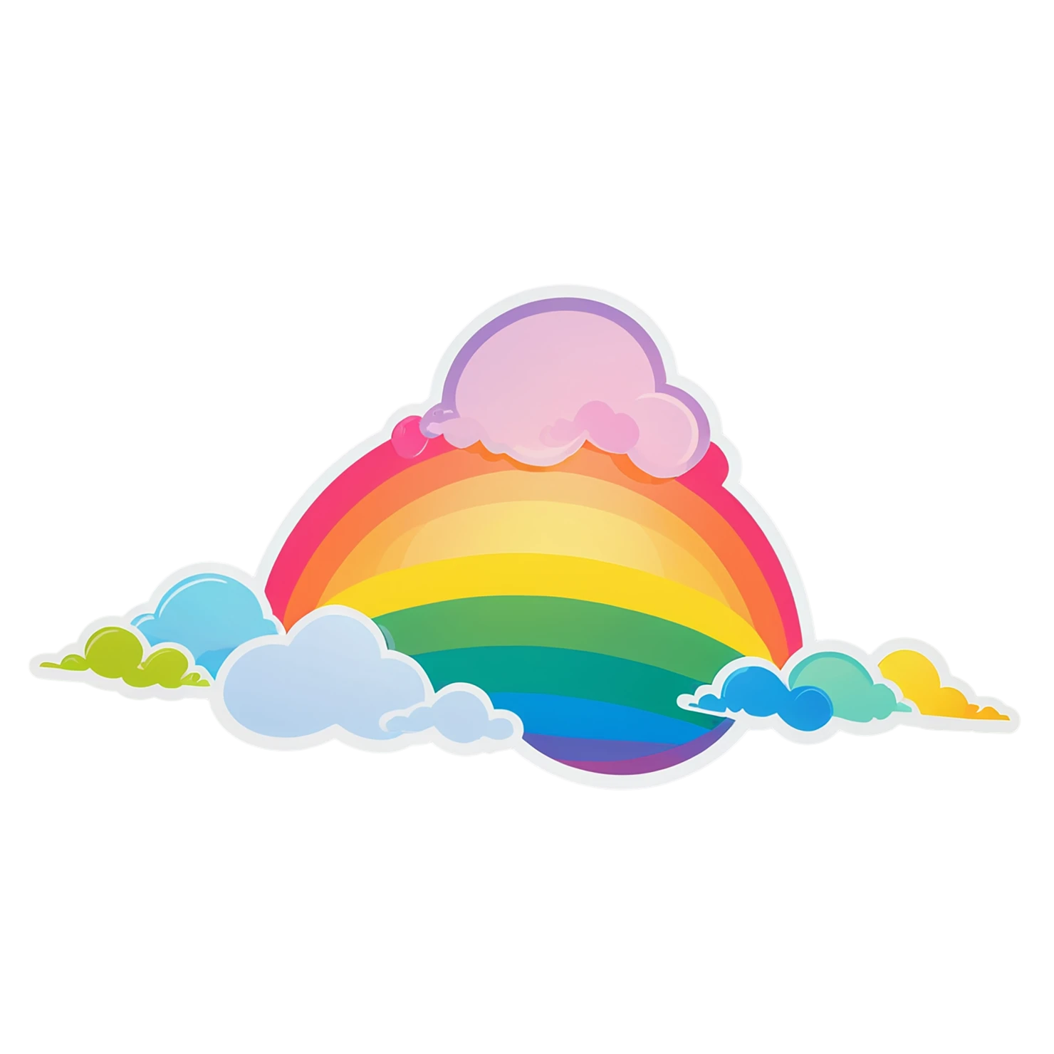 Rainbow cute sticker isolated on transparent background #21658