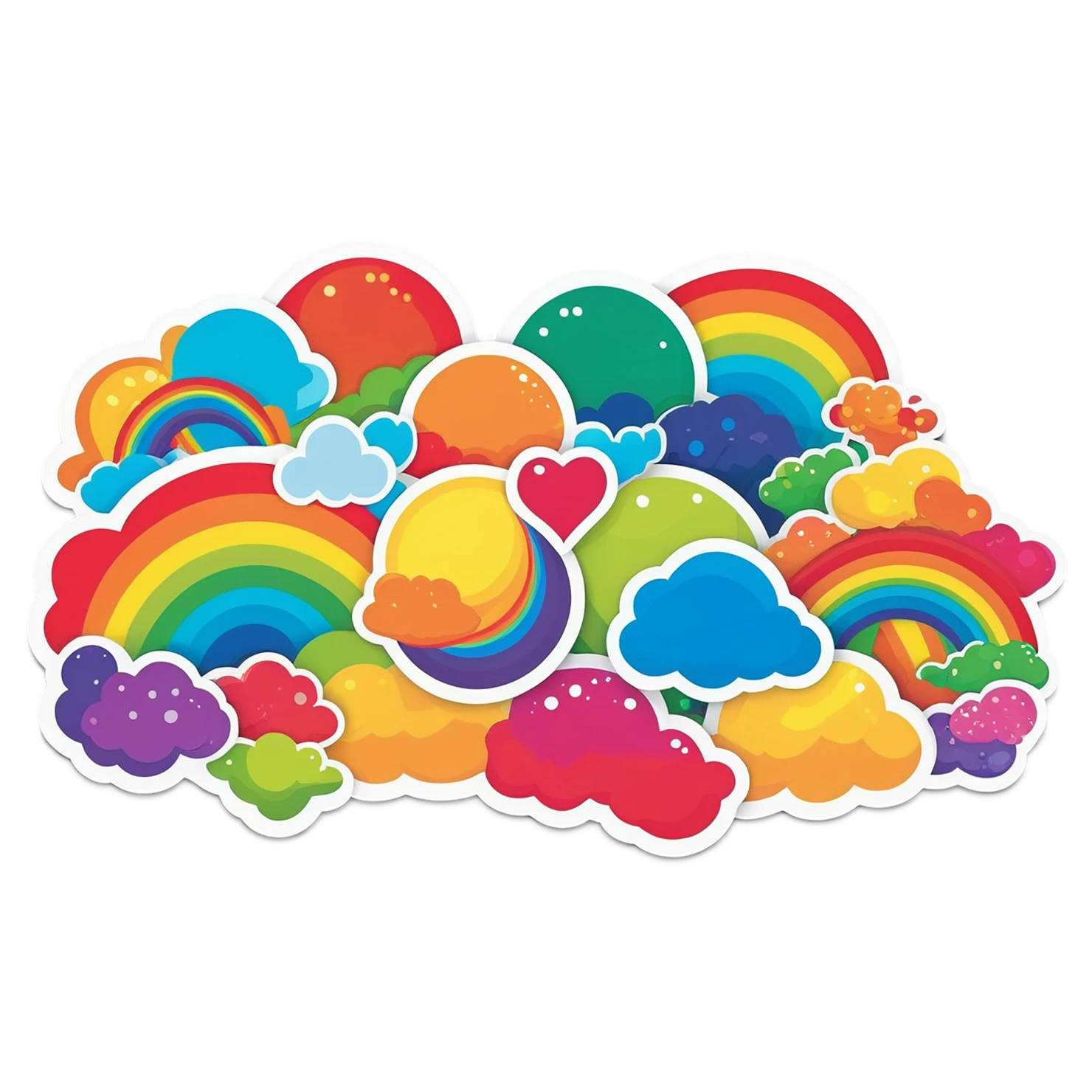 Rainbow cute sticker isolated on transparent background #21659