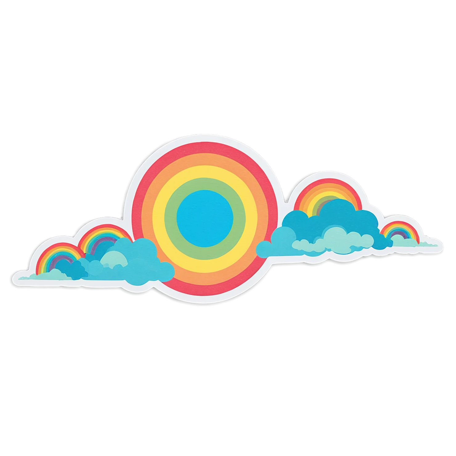 Rainbow cute sticker isolated on transparent background #21660