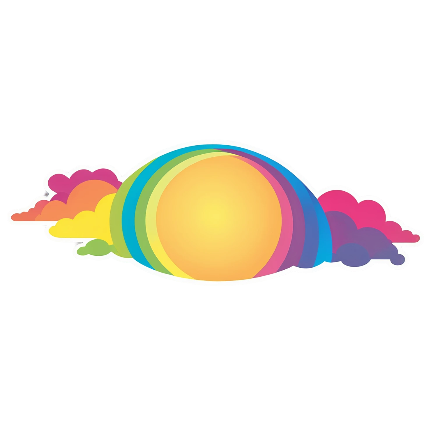 Rainbow cute sticker isolated on transparent background #21664