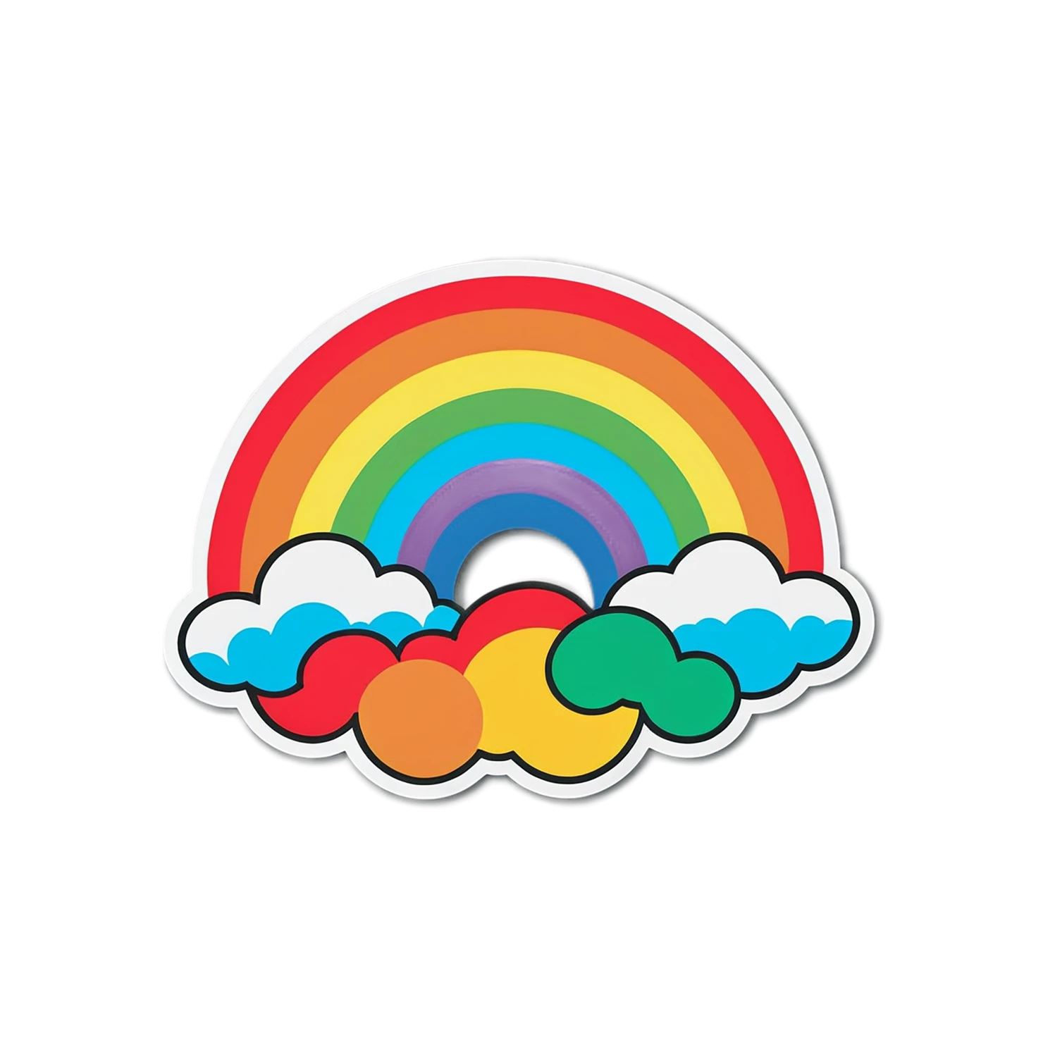 Rainbow cute sticker isolated on transparent background #21667