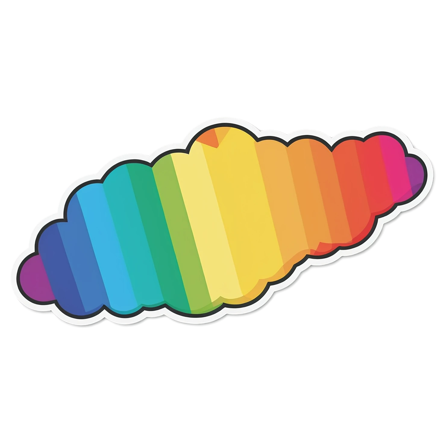 Rainbow cute sticker isolated on transparent background #21668