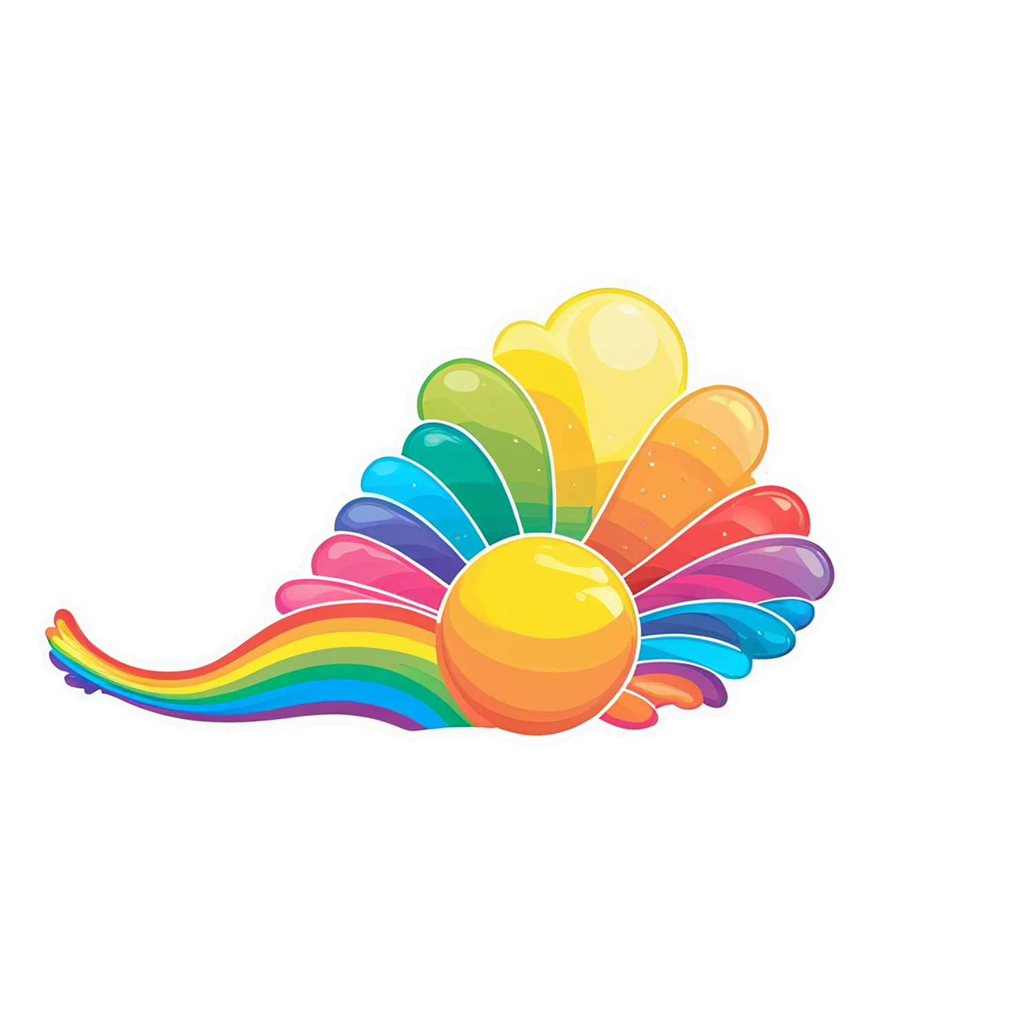 Rainbow cute sticker isolated on transparent background #21669
