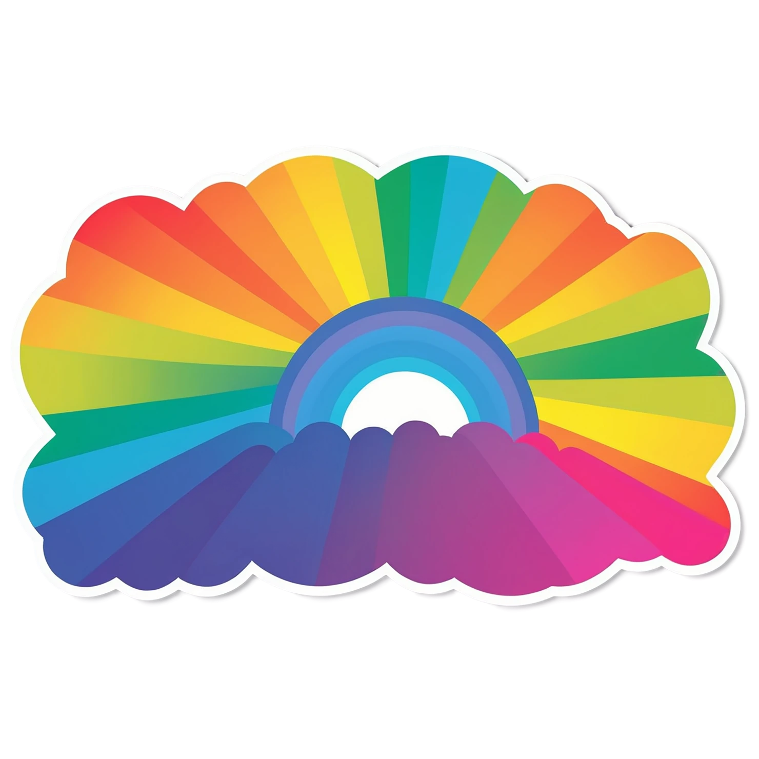 Rainbow cute sticker isolated on transparent background #21676