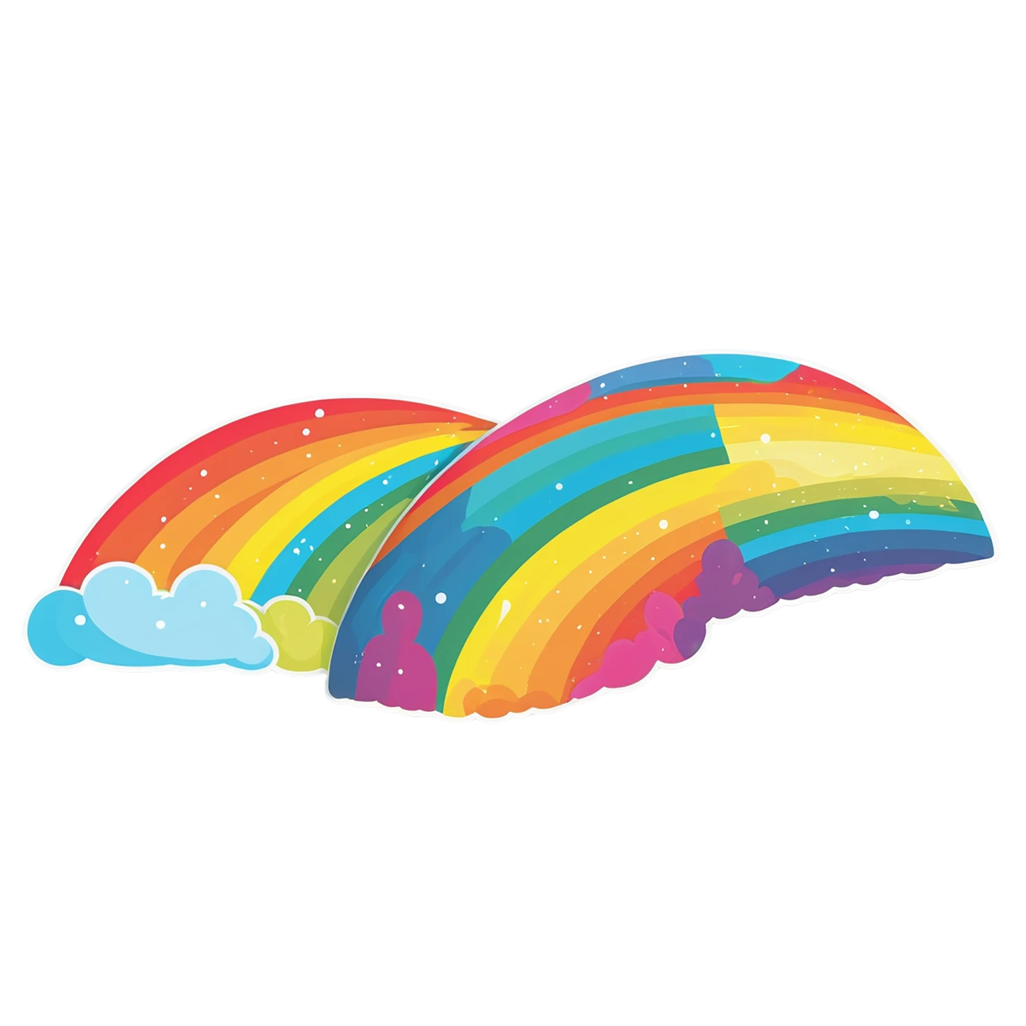 Rainbow cute sticker isolated on transparent background #21677