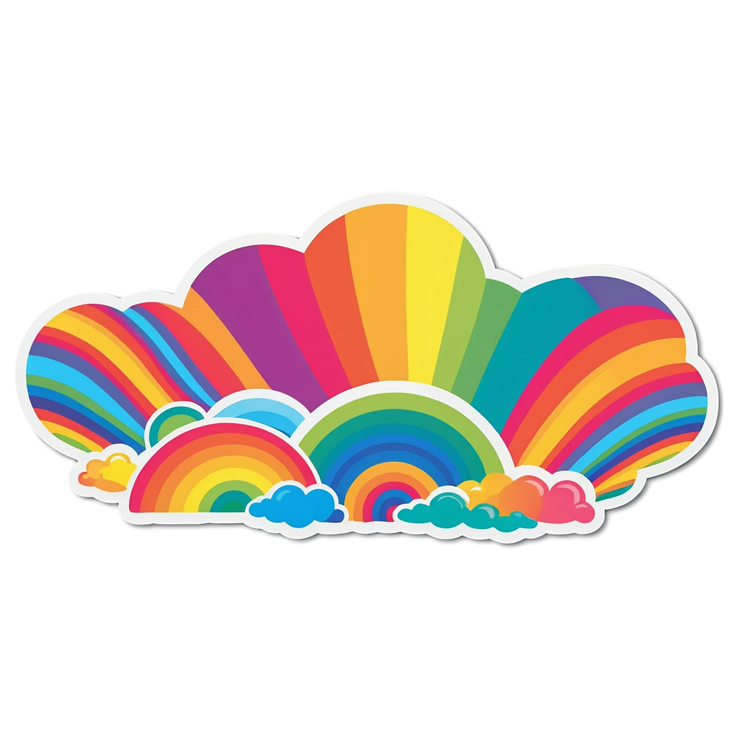 Rainbow cute sticker isolated on transparent background #21682