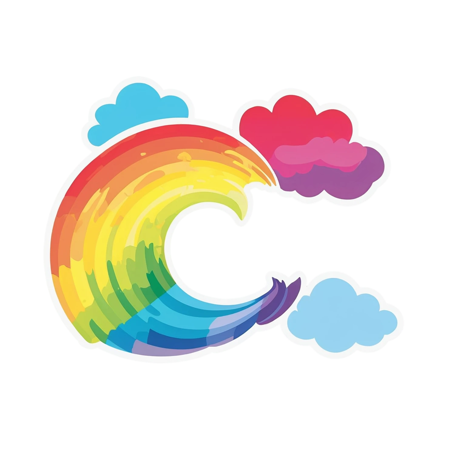 Rainbow cute sticker isolated on transparent background #21684