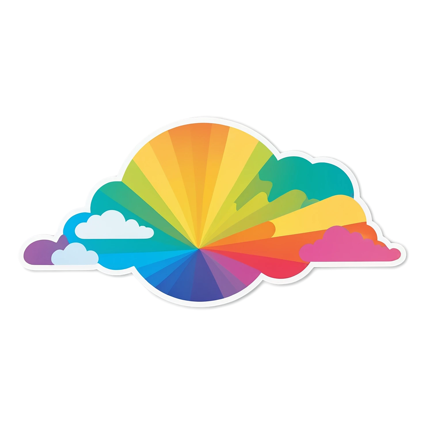 Rainbow cute sticker isolated on transparent background #21691