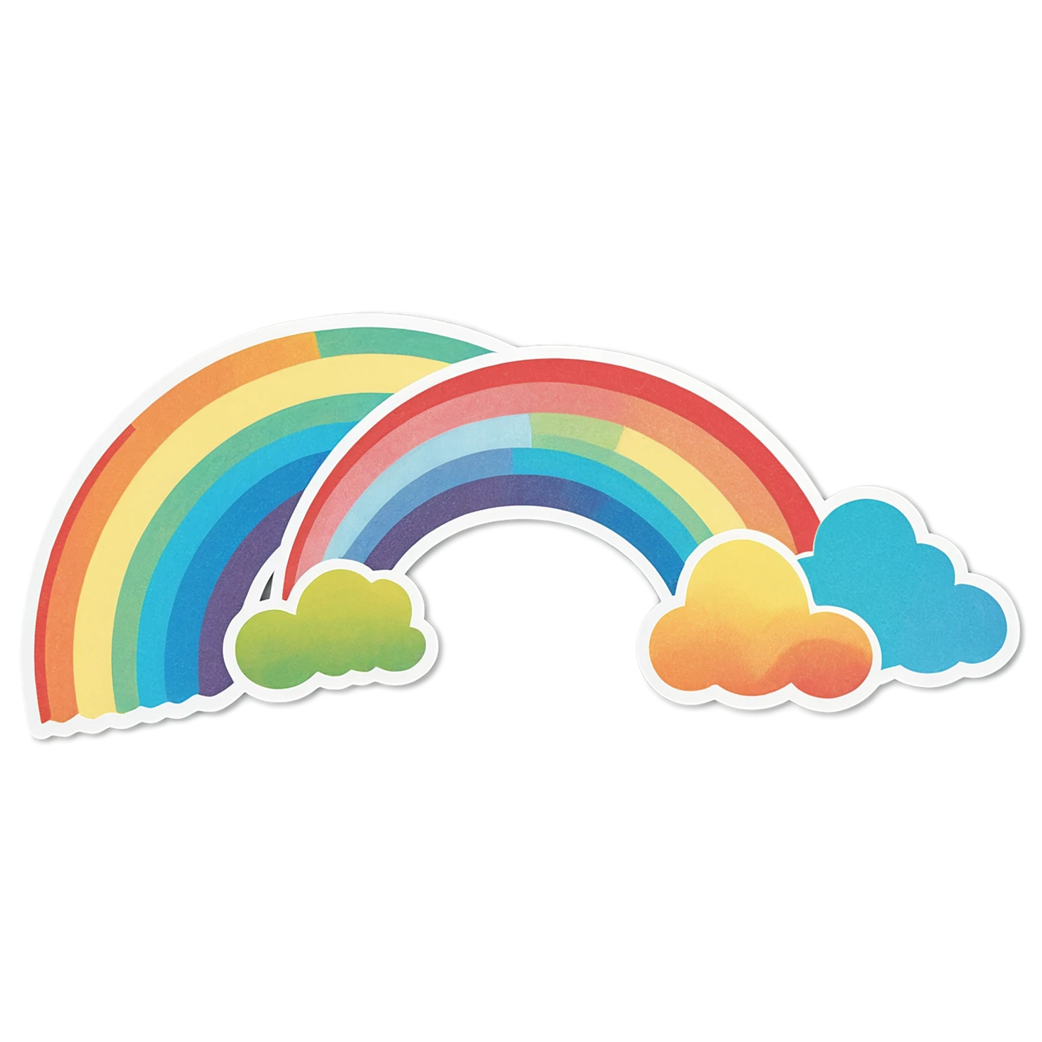 Rainbow cute sticker isolated on transparent background #21692