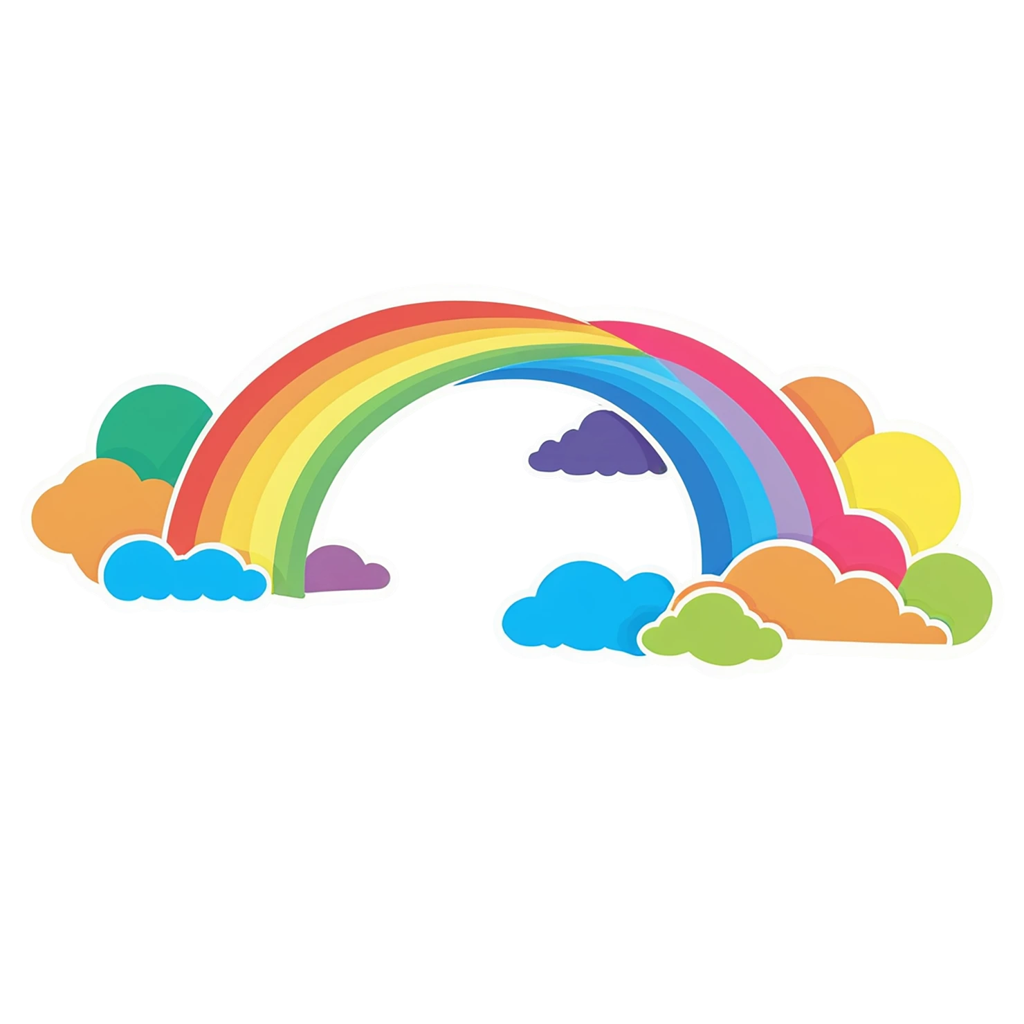 Rainbow cute sticker isolated on transparent background #21693