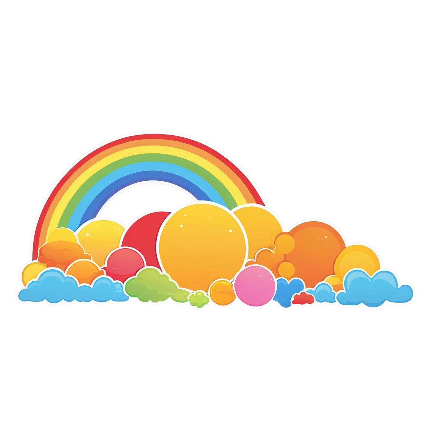 Rainbow cute sticker isolated on transparent background #21695