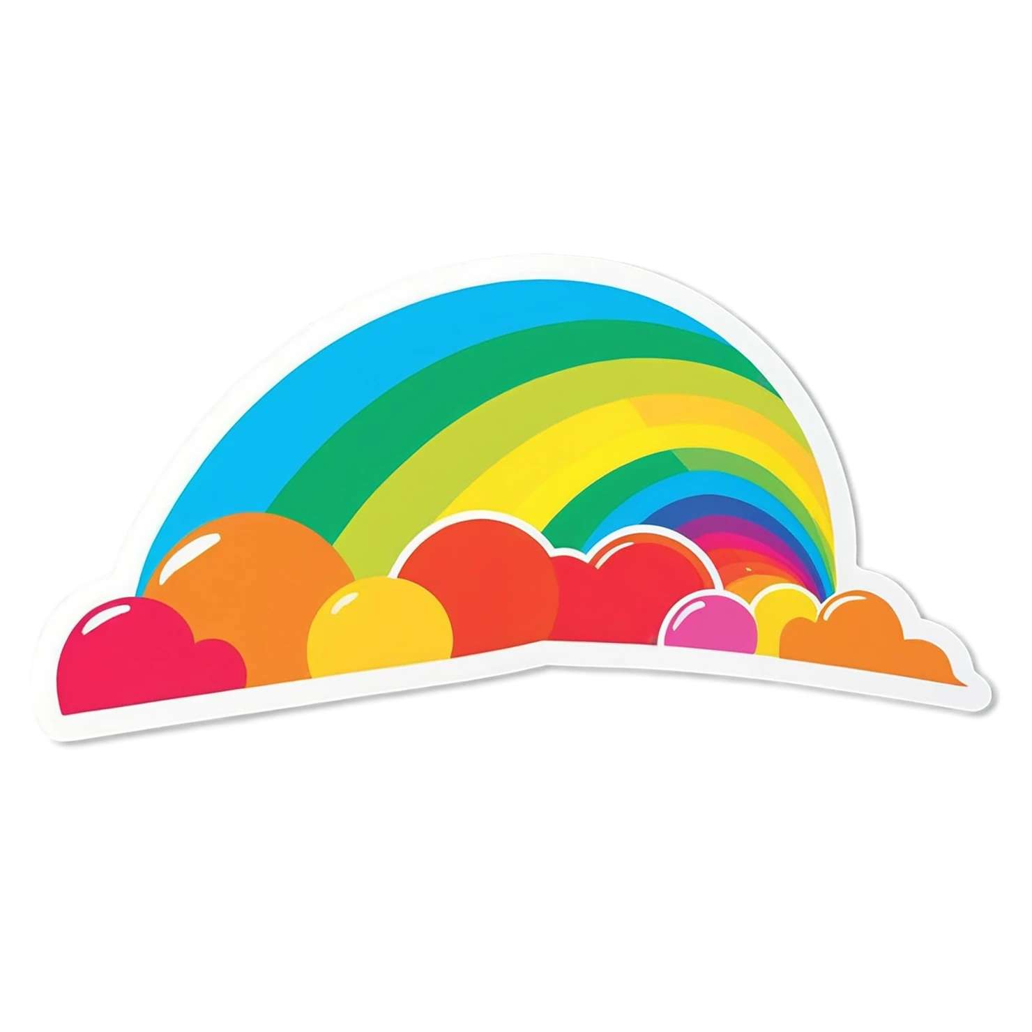 Rainbow cute sticker isolated on transparent background #21698